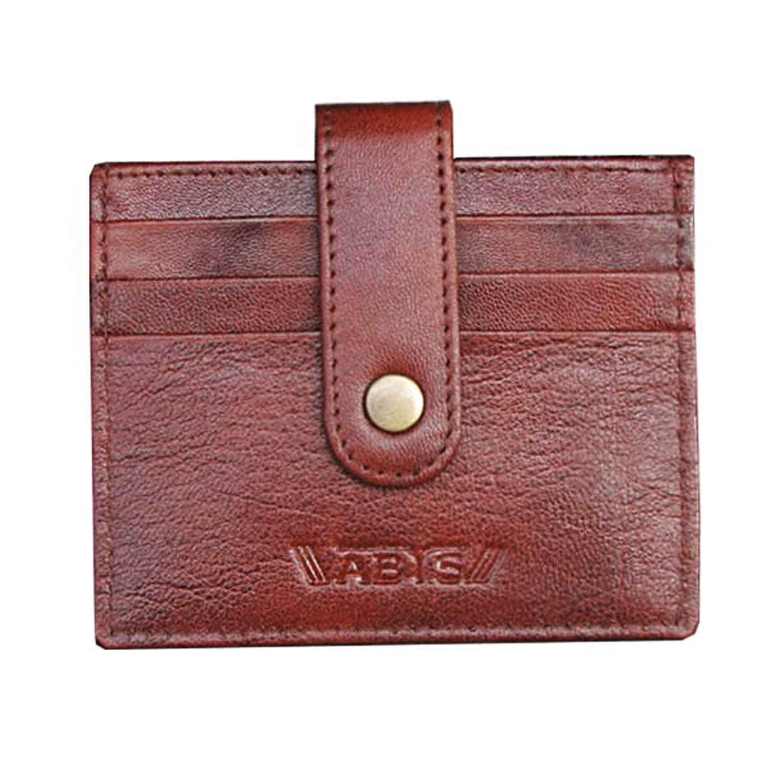 ABYS Genuine Leather Women Wallet||Card Case||Money Clip||Card Holder||Credit Card Holder||Business Card Holder with Button Closure(Bombay Brown)