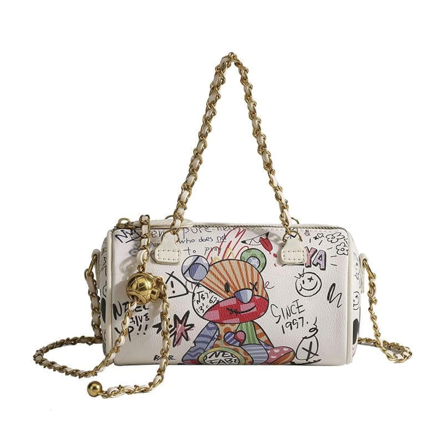 MIAC Graffiti Crossbody bag,Trendy Designer Mini Shoulder Bag,Phone Wallet Purse for Women,Chain Bag for Girls
