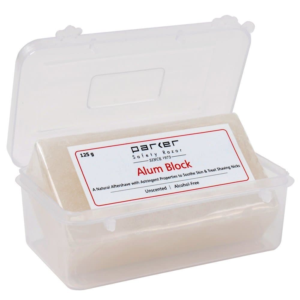 Parker Safety Razor's 125G Alum Block with Travel Case - A Natural Aftershave with Antiseptic Properties