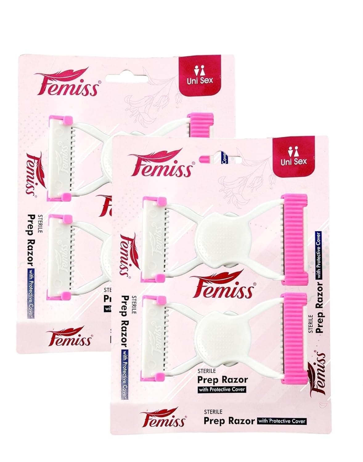 Femiss body razors | Pack of 8 | Disposable | Lubricant strips| Safety blades| For women | Travel friendly | Non-slip handles