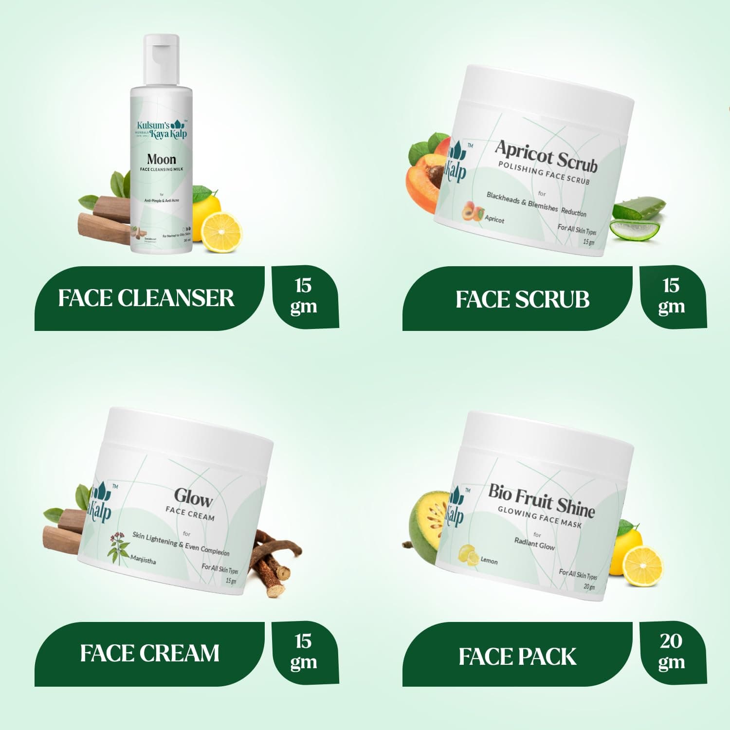 Kulsum's Kaya Kalp Insta Glow Facial Kit For Glowing & Flawless Skin , 65 g