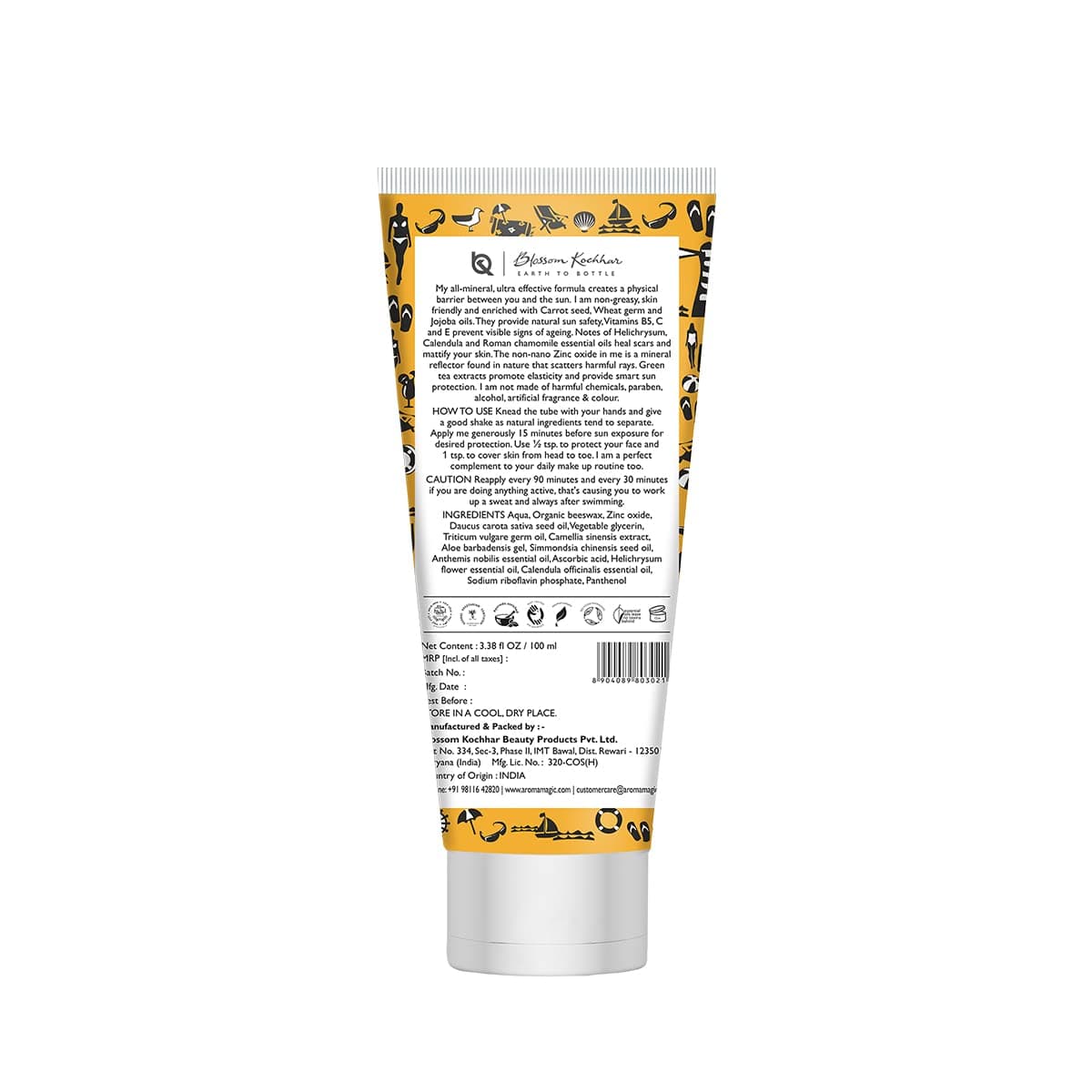 Aroma Magic Matte Sunblock Sunscreen Lotion | SPF 30 PA++ Protection with Non-Nano Zinc Oxide | No Parabens, Alcohol-Free | Calendula, Chamomile | Chemical-Free | All Skin | 50ml | Pack of 2