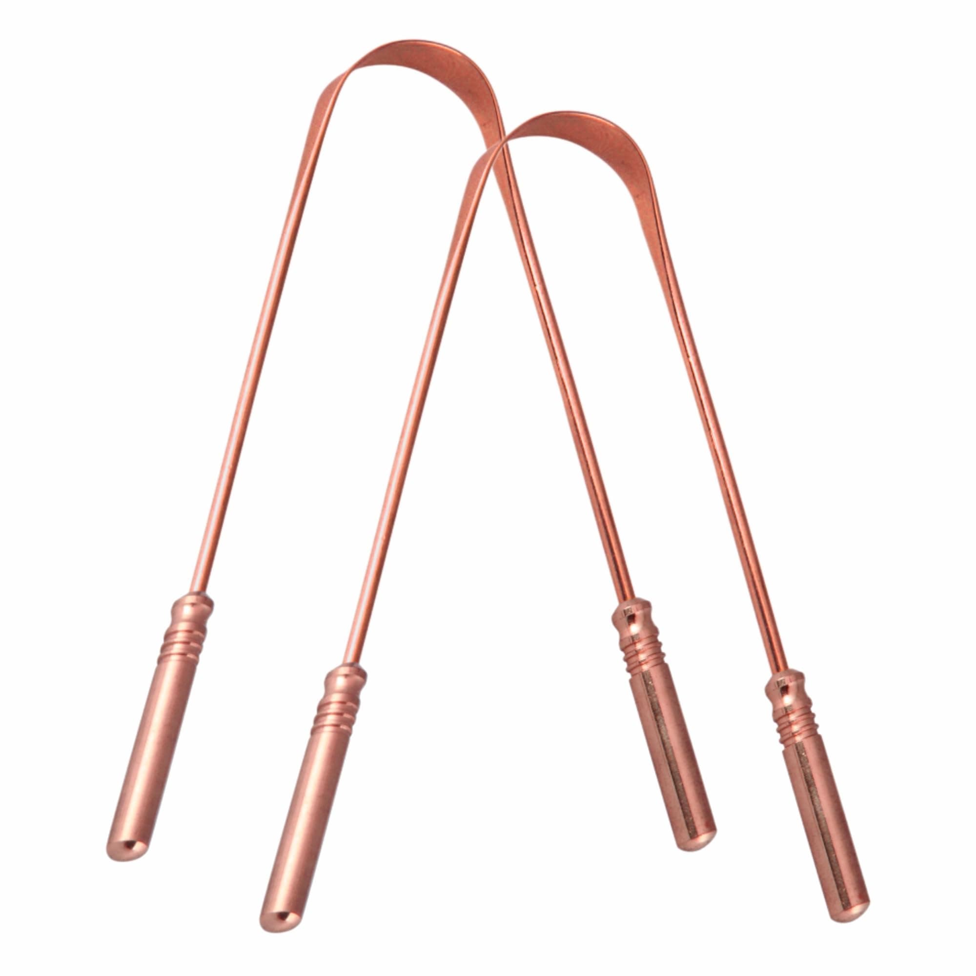 GUBB Copper Tongue Cleaner For Kids & Adults | Ayurvedic Tongue Scraper For Bad Breath (With Handle) - Pack of 2