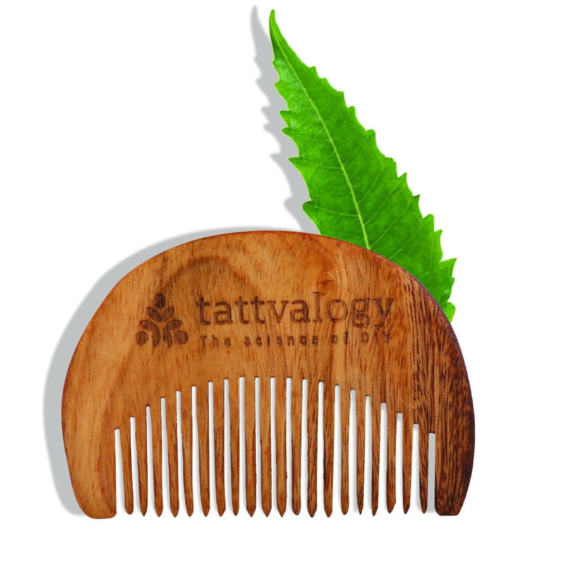 Tattvalogy Raw Neem Wood Beard Comb |Kaachi Neem Wooden Comb for Blood Circulation & Hair Growth | avoid Hair Pulling, Static Electricity, Itchy Scalp & Oil Build-Up