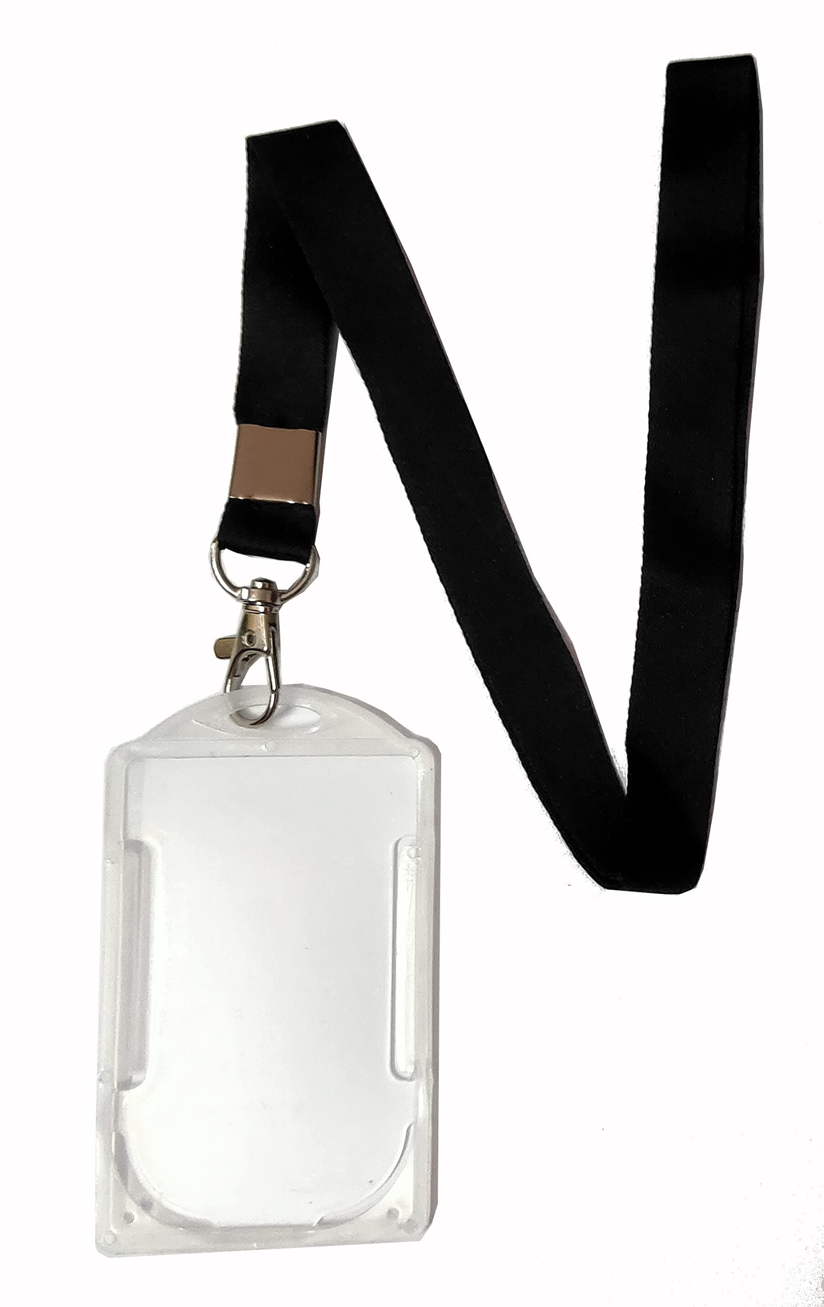 Kidultz Premium Bulk Neck Lanyards with Transparent Hard I'd Card Holder for I'd Badges with Metal Lobster Clasp for Men/Women, Office Employees, Doctors, VIP's