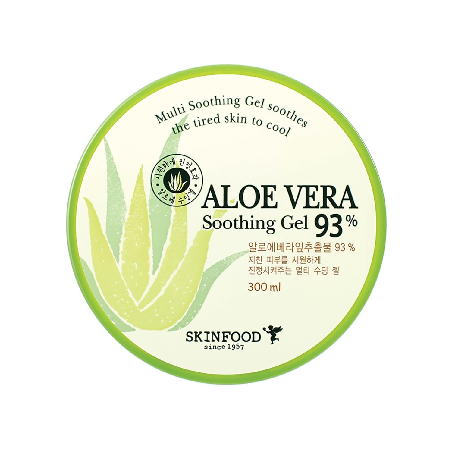 SKIN FOOD since 1957 Skinfood Aloe Vera 93% Soothing Gel 300Ml | Hydrates & Heals Dry Skin I Sunburn Relief I Razor Bumps I Rash Relief I Aloe Vera Gel For Face And Body I Non-Sticky