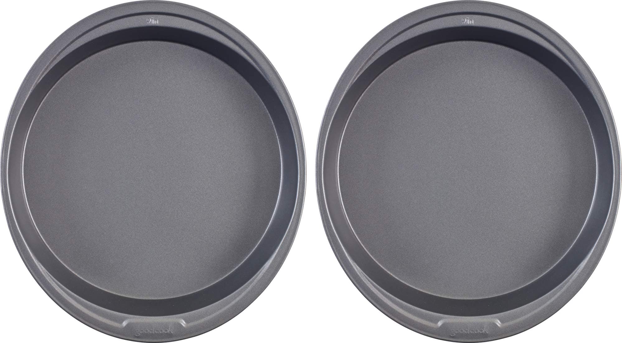 GoodCook Dishwasher Safe Nonstick Steel 9" Round Cake Pan, Gray (2-Pack)
