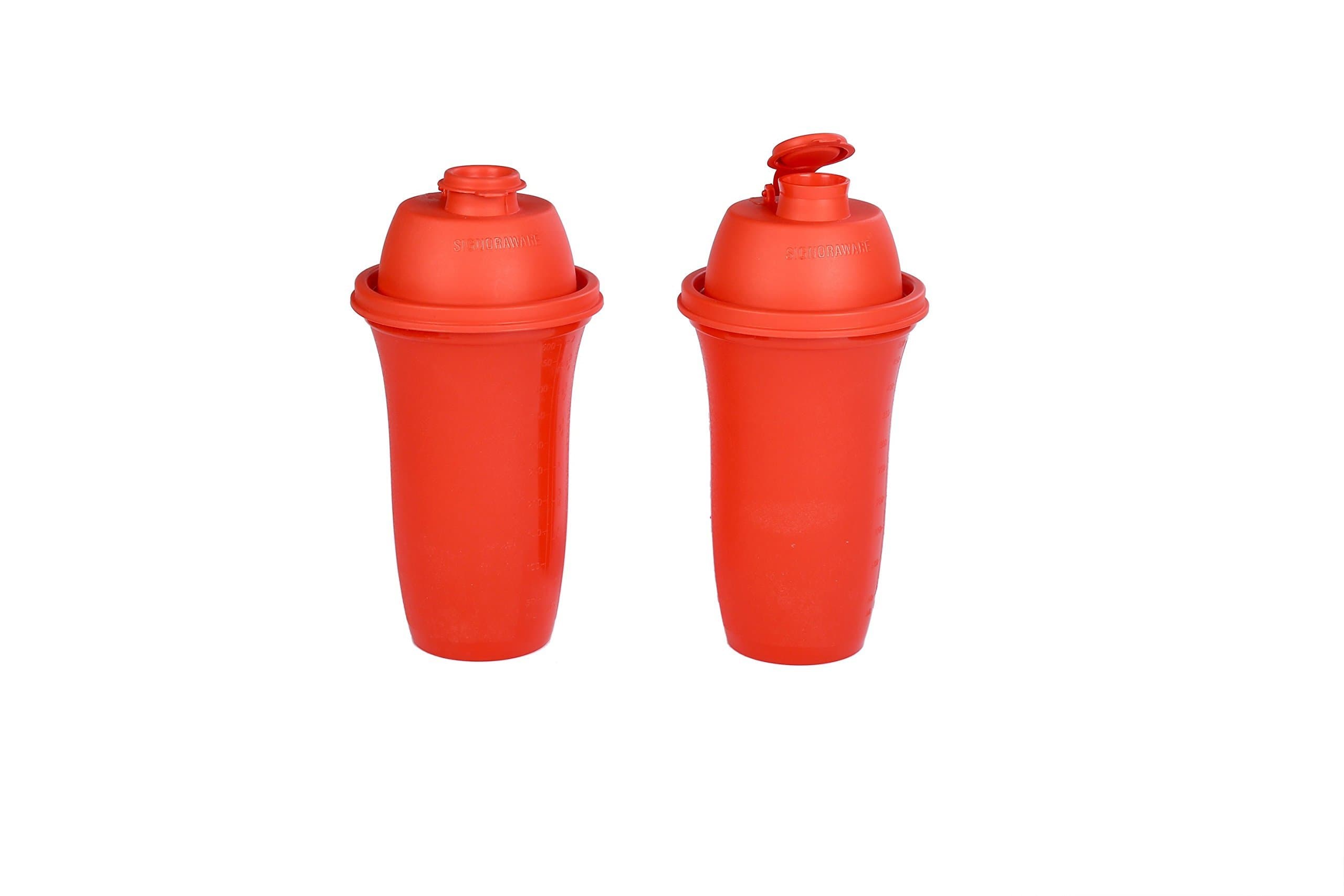 Signoraware Shake N Shake Sipper Set, 500ml, Set of 2, Deep Red