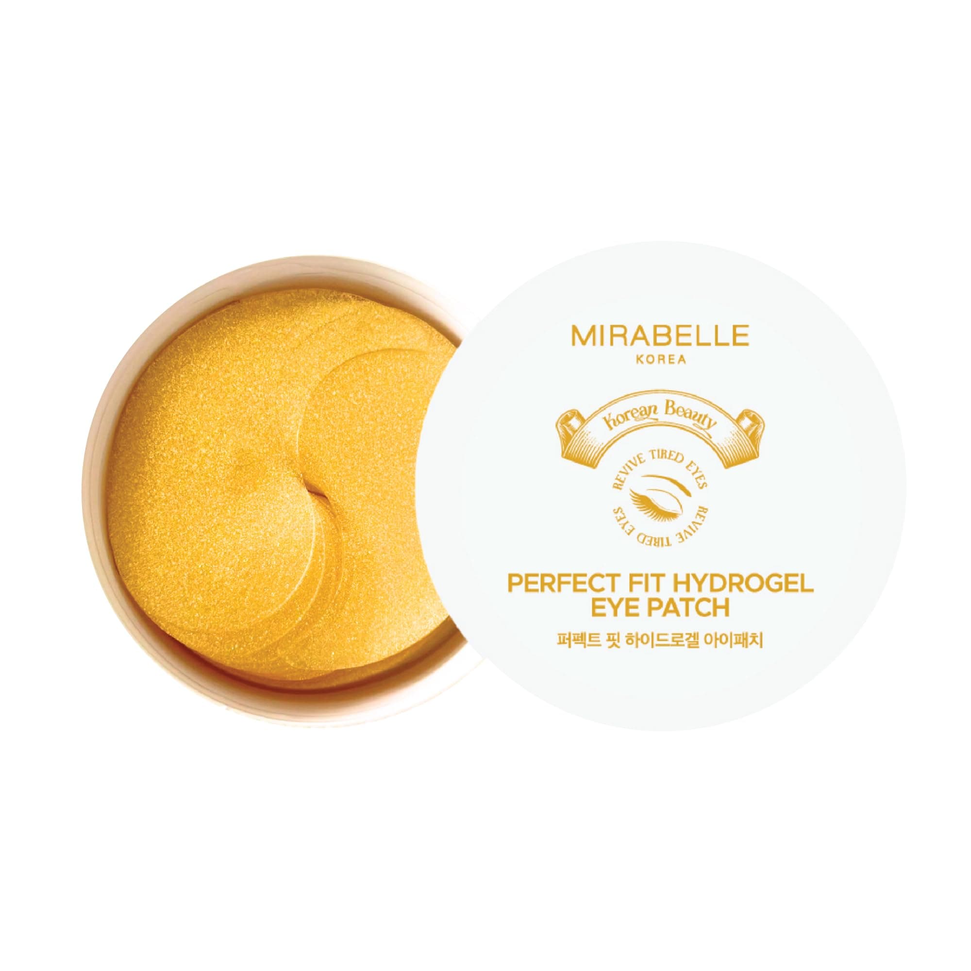 Mirabelle Korea Hydrogel Eye Patches | Dark Circles, Puffiness & Wrinkles | Korean Under Eye Mask with Collagen & Hyaluronic Acid | Cooling Gold Under Eye Patches for Men & Women | 60 Pcs