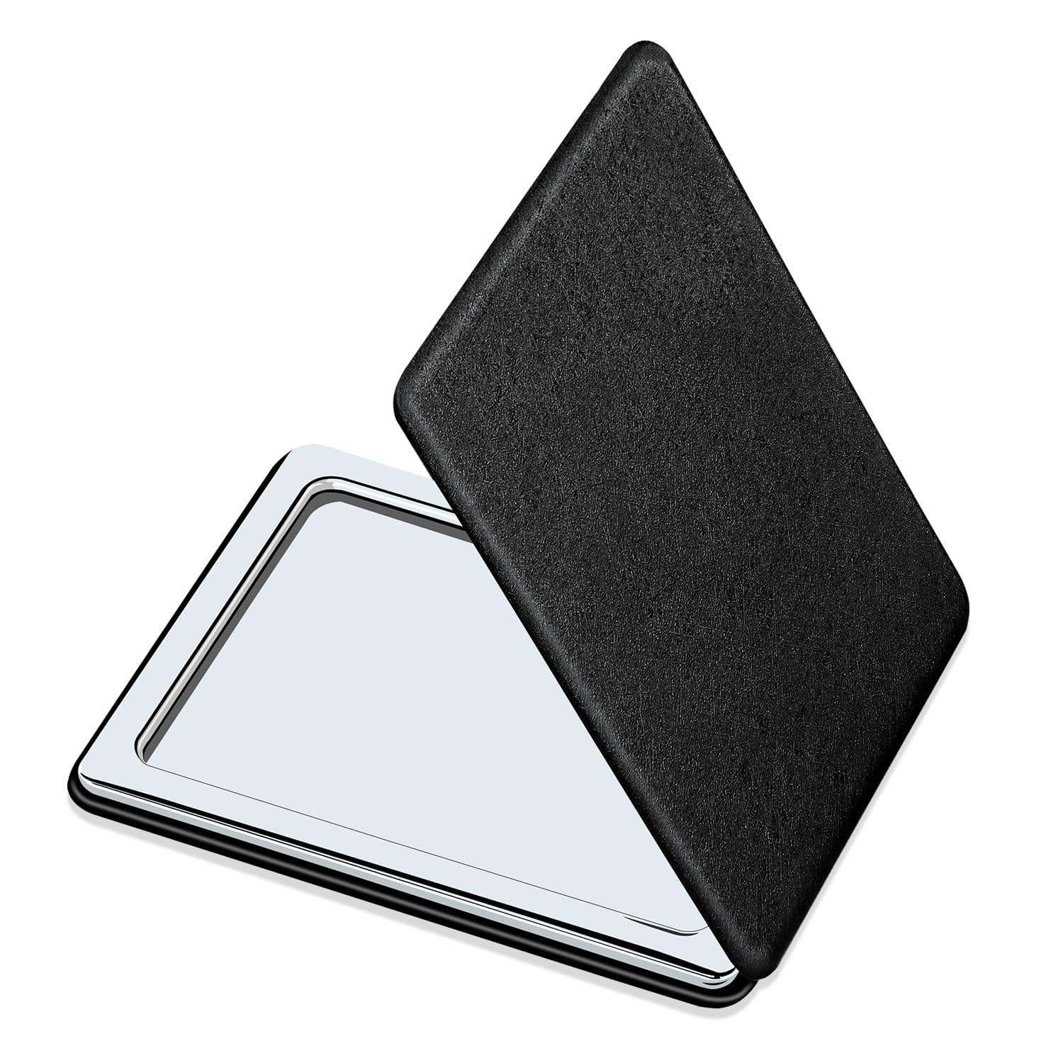 Compact Mirror for Men, Women and Girls, Black Travel Makeup Mirrors for Handbag and Pocket, Portable Double-Sided Mirror with Distortion Free