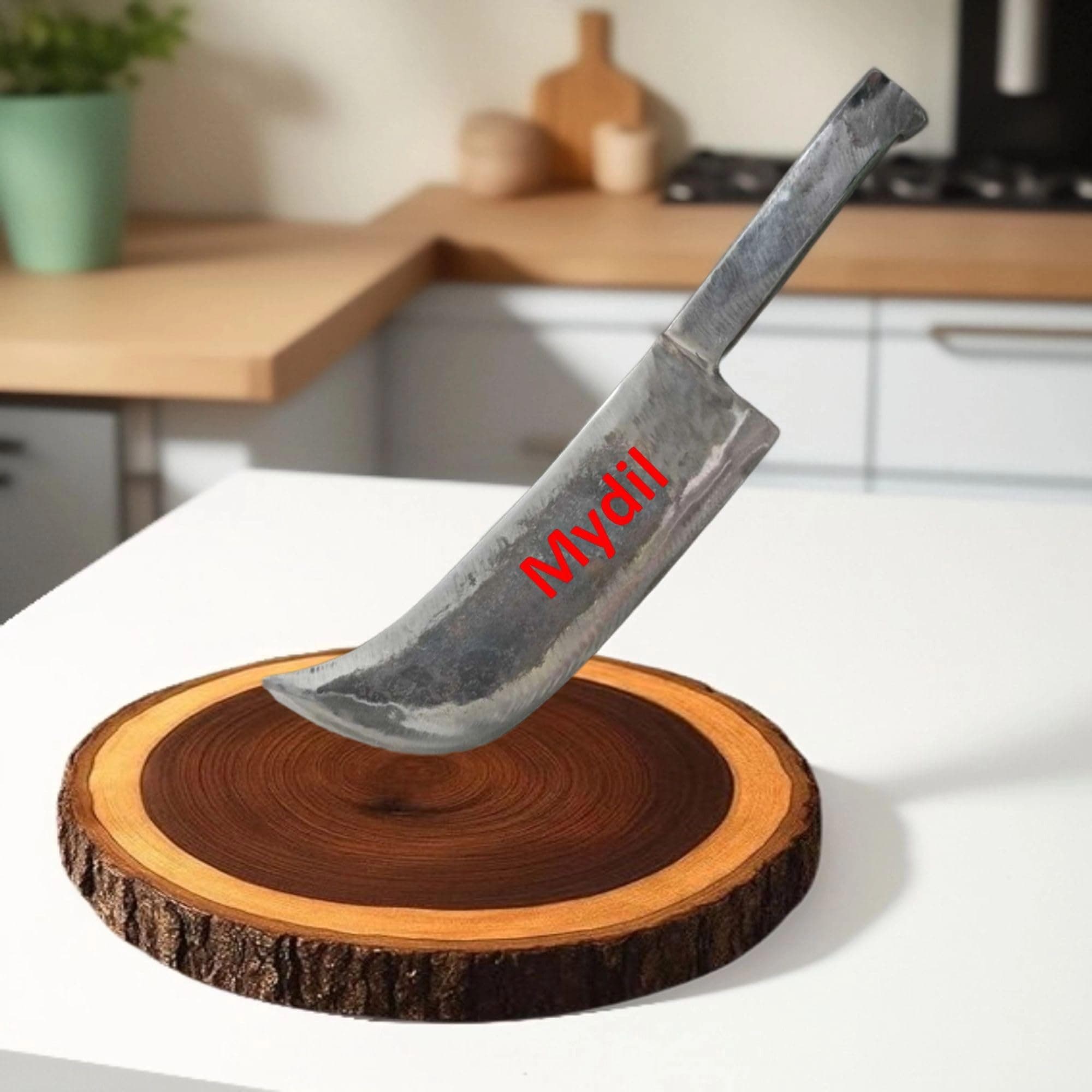 MYDIL Brand - Hand-Forged Heavy-Duty Cleaver | Truck Spring Steel Kitchen Chopper | Rust-Resistant Blade for Meat & Vegetables | 1 Kg