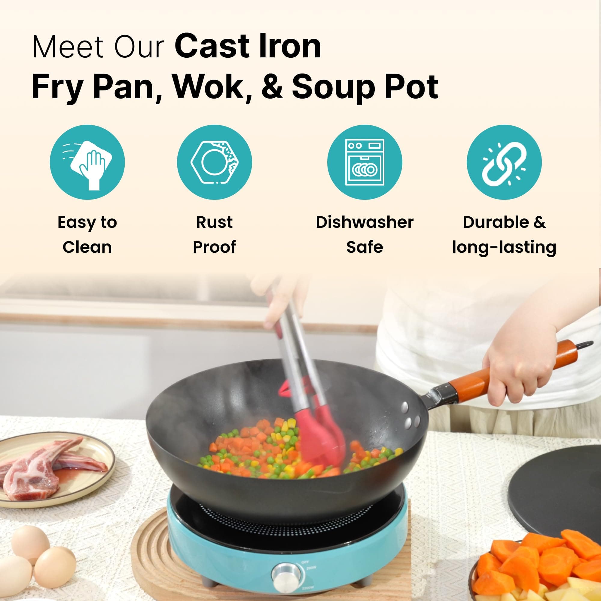 The Better Home Non Stick Induction Cookware | Induction Utensils for Cooking |Non Stick Frying Pan (24cm), Dosa Tawa (28cm), Kadai (24cm) | 3 Layer Coating