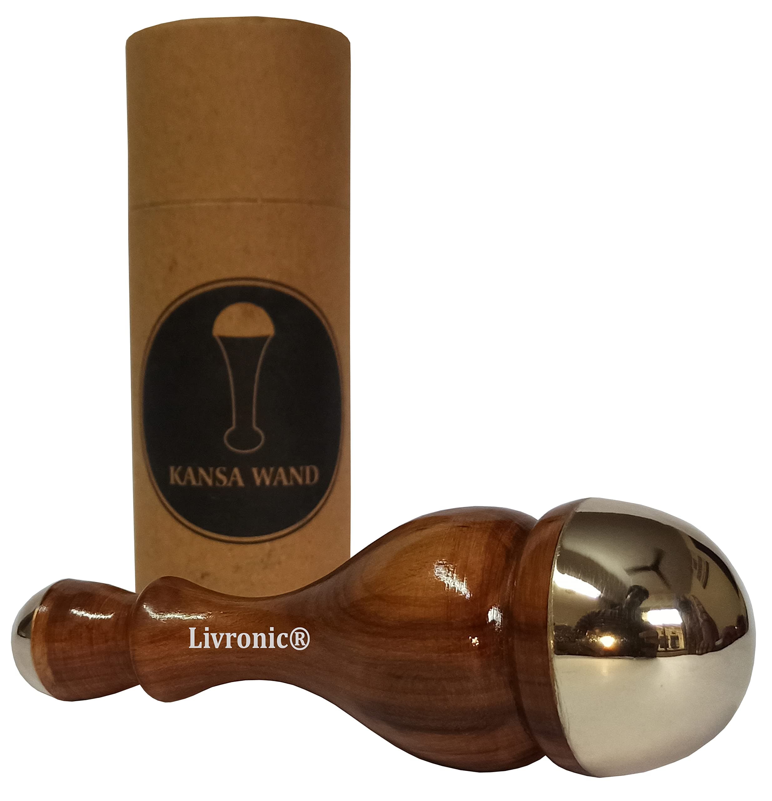 Livronic® Kansa wand Facial massage tool for Detox, Copper tool for legs and face, Detoxing and Relaxing Massager (BRONZE SIZE : 5.5 CM)