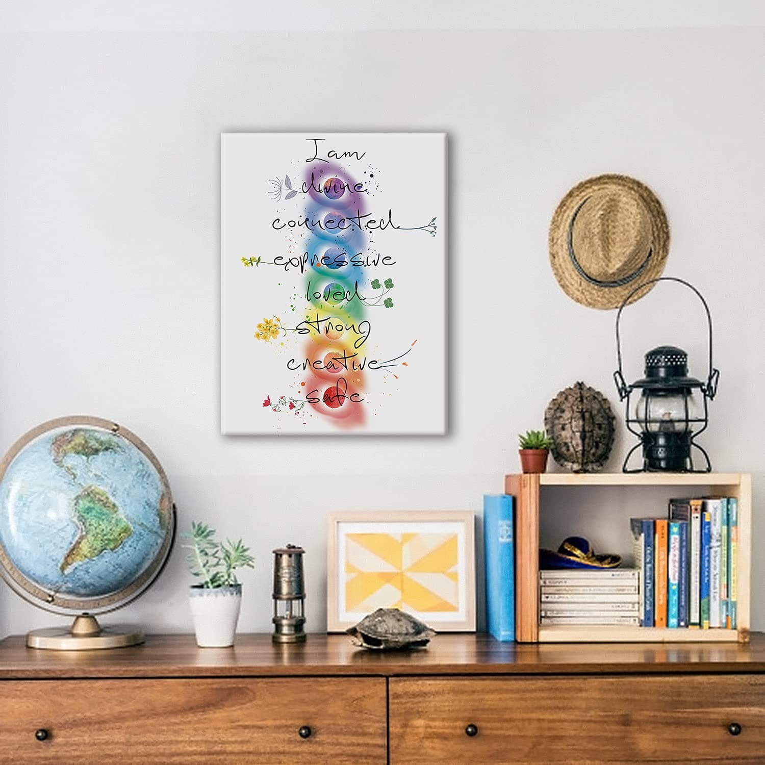 Chakra Meditation Yoga Poster Canvas Wall Art for HomeBedroomMeditation StudioYoga Studio Decor Yoga Buddhist Art Canvas Print Wall Art Painting Ready to Hang Spiritual Gifts Easel & Hanging