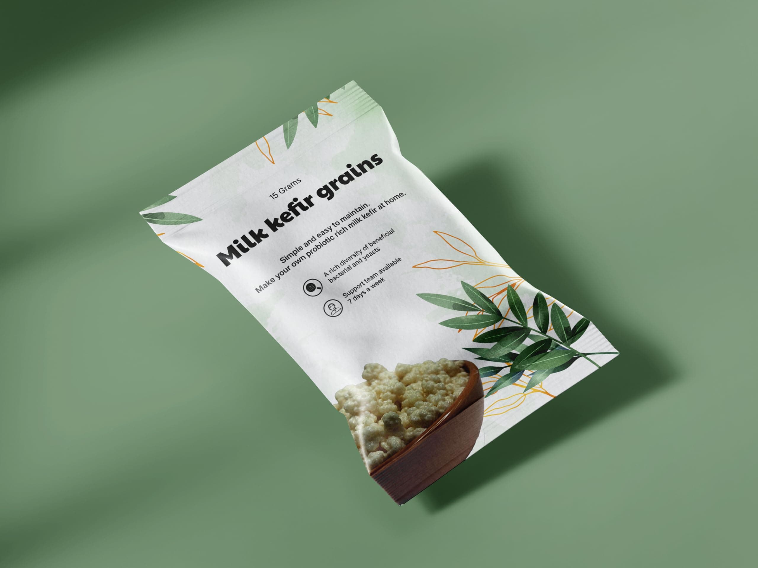 Kelifta by Feelgood Kefir® - Dehydrated Premium Large Milk Kefir Grains (15-20g on Rehydration) | Includes Strainer & Spoon | 55+ Live Active Strains | Reusable Forever