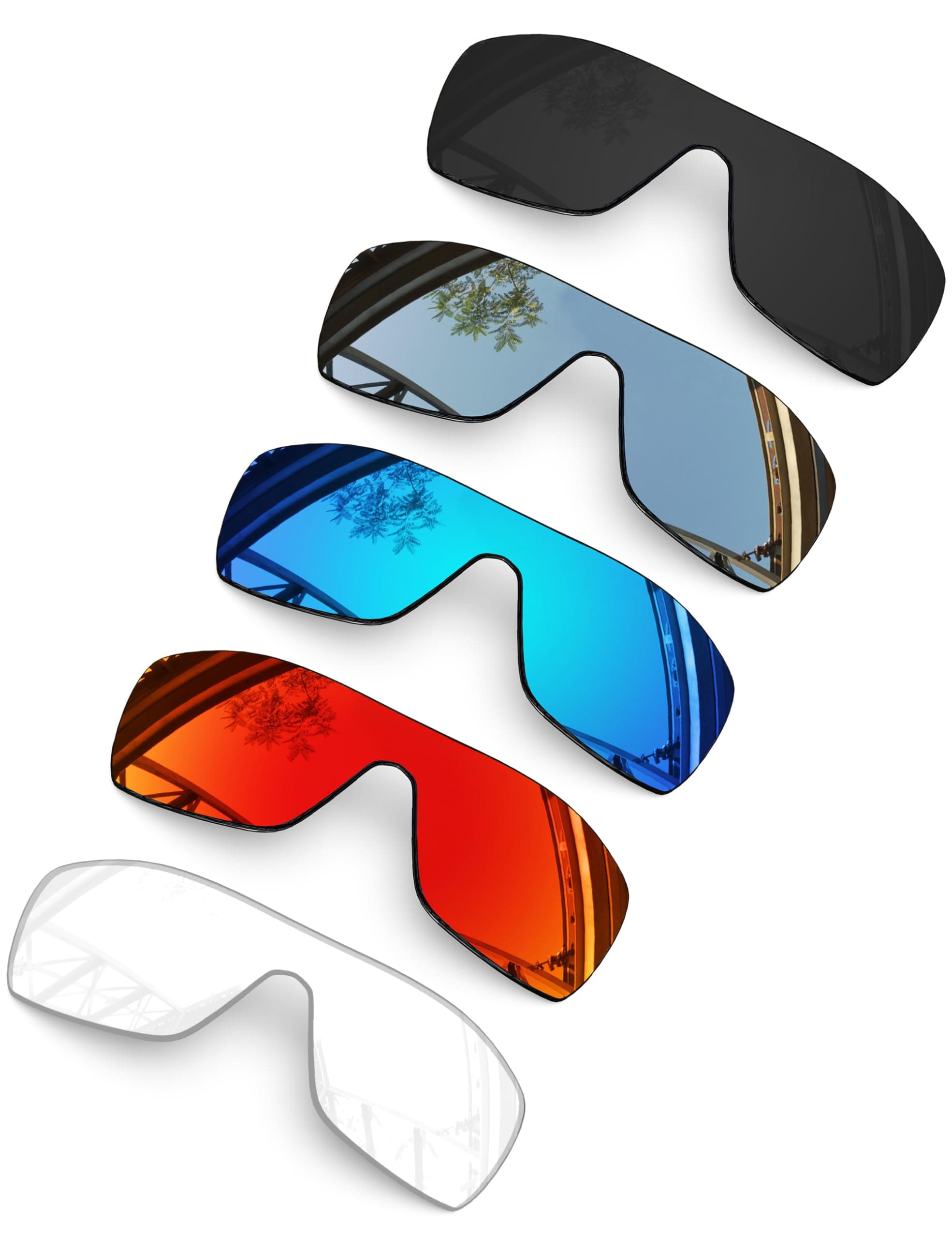 SmartVLT Set of 5 Men's Replacement Lenses for Oakley Batwolf OO9101 Sunglass Combo Pack S01