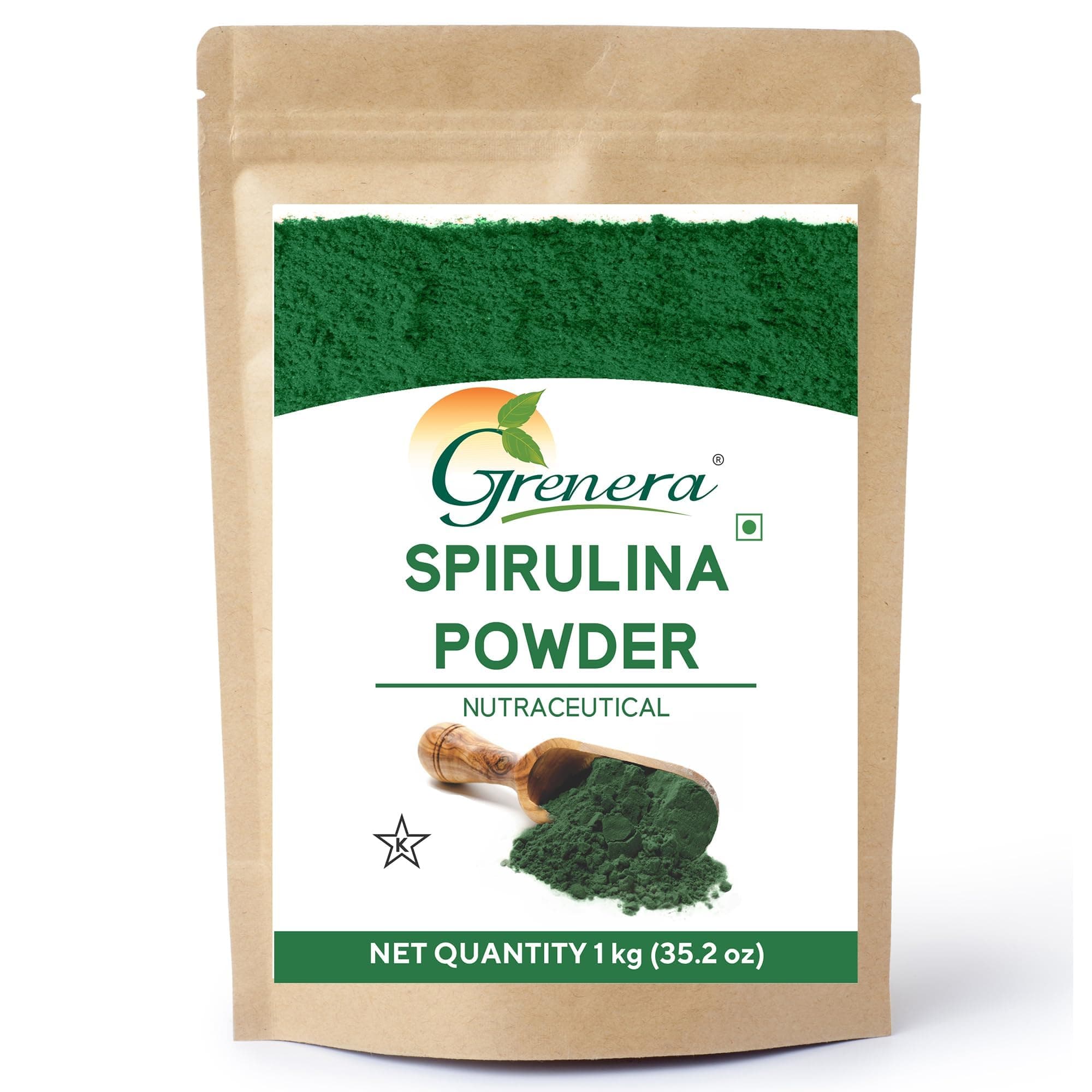 Grenera Pure Spirulina Powder | Protein Algae Superfood Supplement | Organically Grown 1 kg