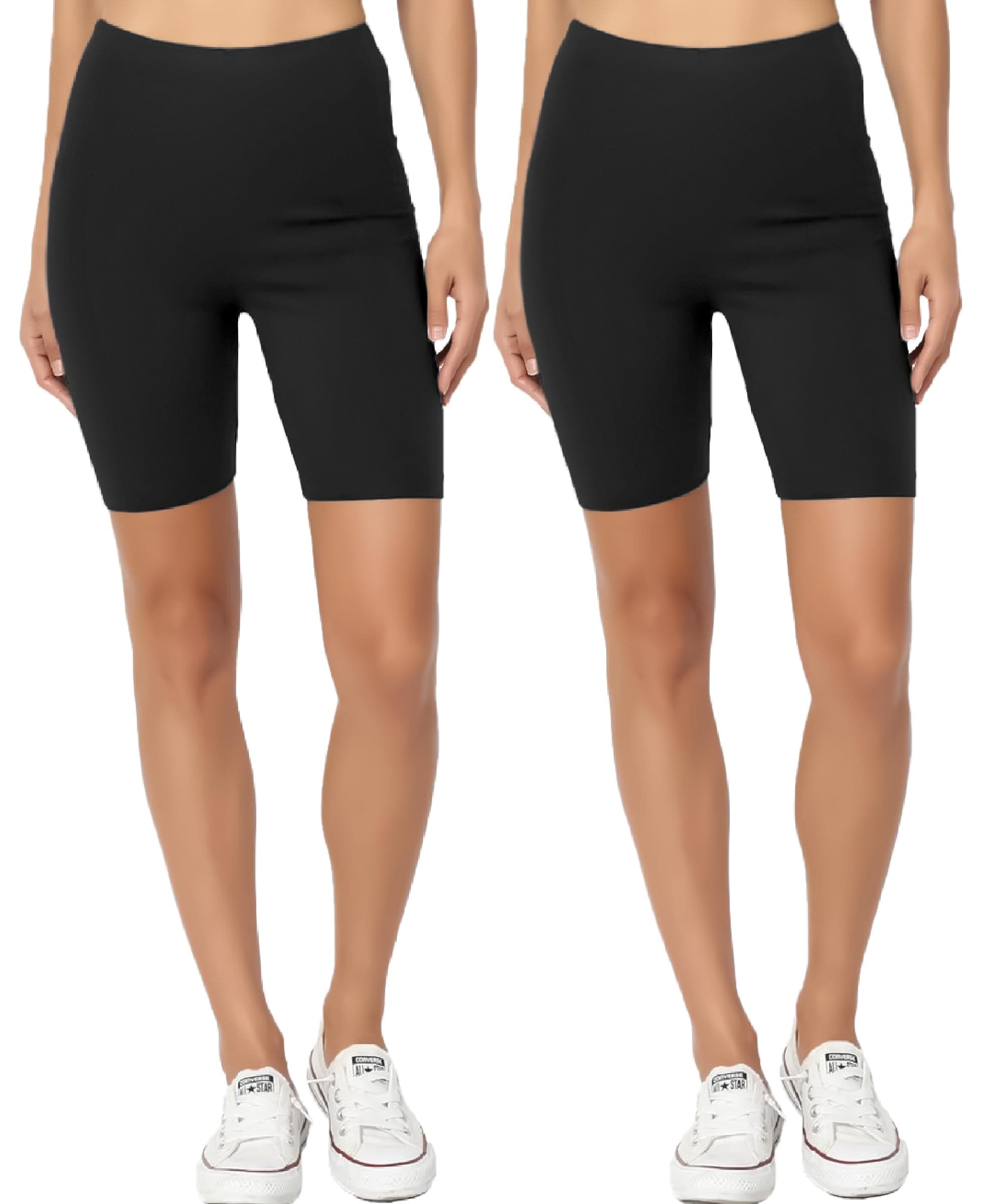 KYDA® Women's Anti Bacterial Cycling Shorts, Under Skirt Biker Shorts, High Waist Stretchable Yoga Shorts & Gym Workout Skin Fit Shorties(Pack of 2)