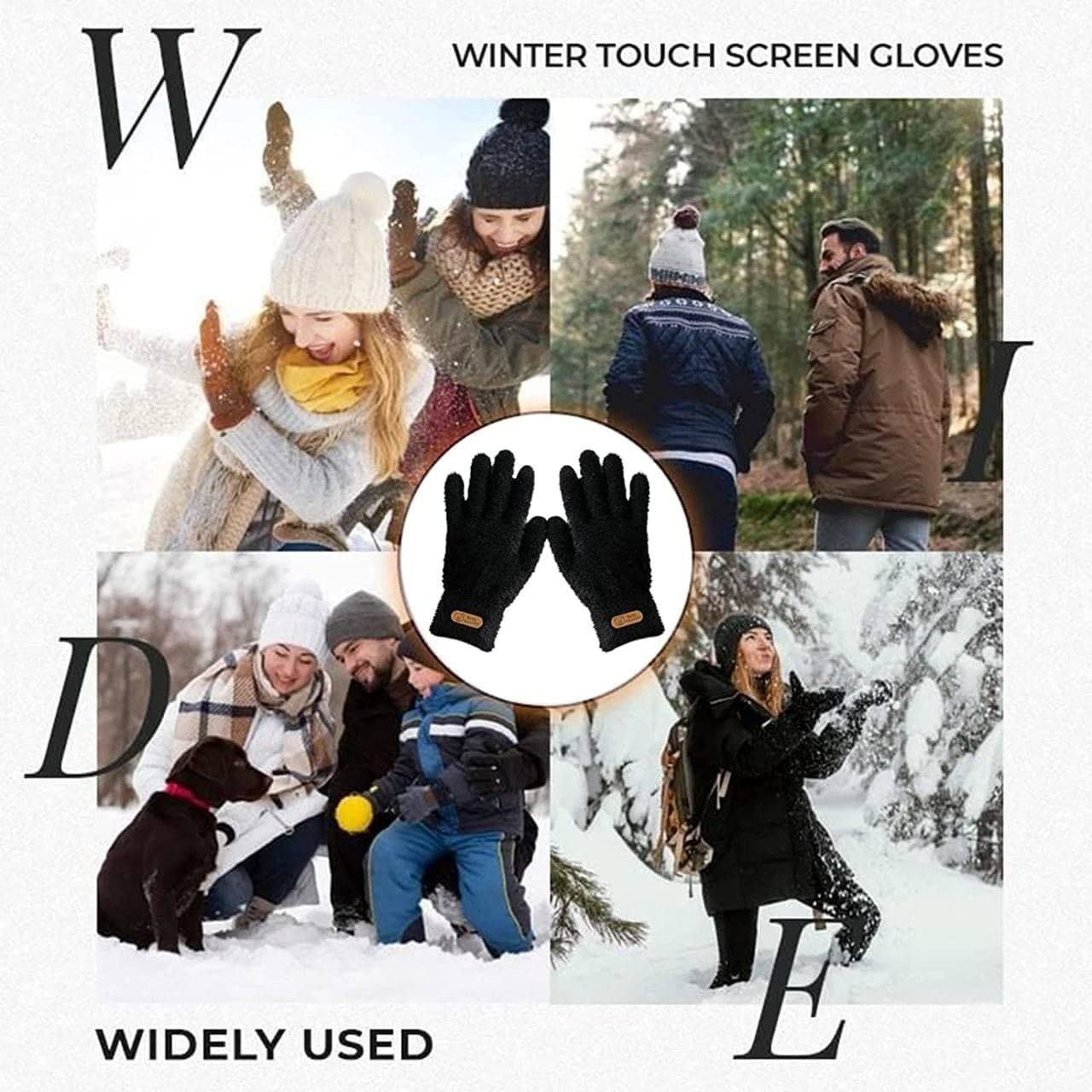 Creature Women's Winter Touchscreen Gloves Warm Fleece Furry Gloves Elastic Cuff Winter Gloves
