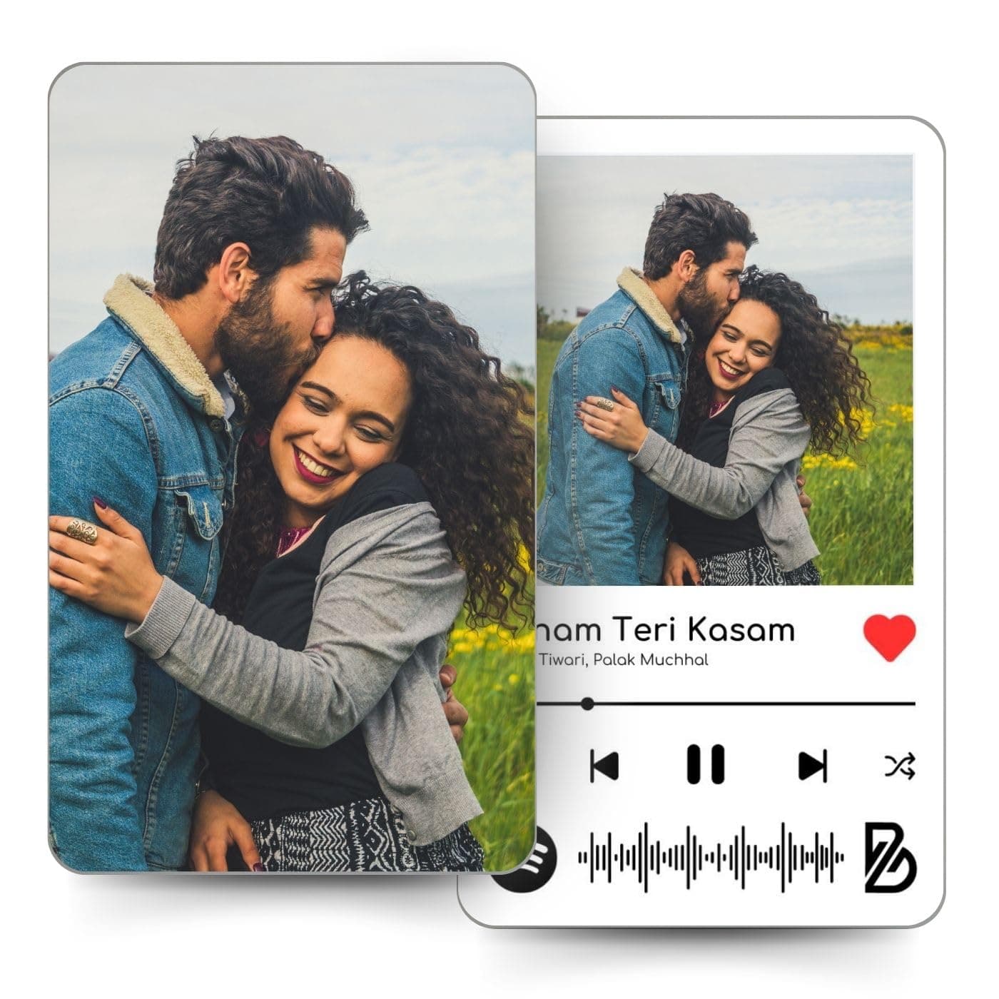 Brandian | Pack of 1 | Personalized Wallet Card with Photo & Spotify Song | Size 8.6 x 5.4 cm | Wallet Card