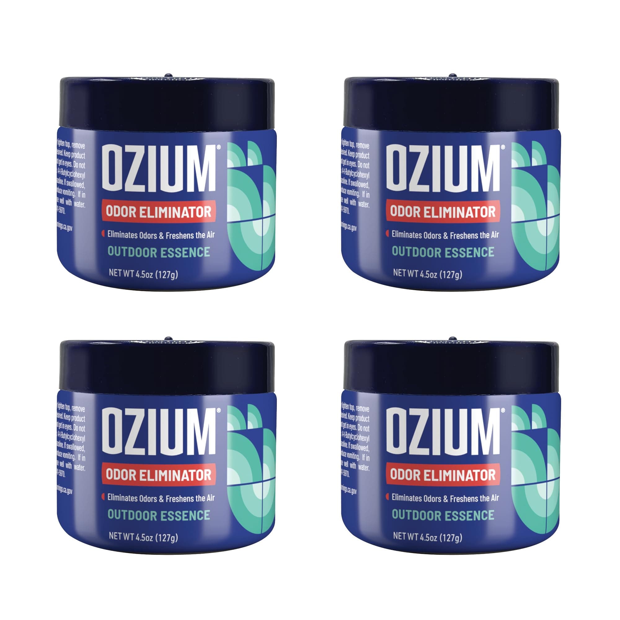 Ozium 4.5 Oz. 4 Pack Odor Eliminating Gel for Homes, Cars, Offices and More, Outdoor Essence, 4 Pack