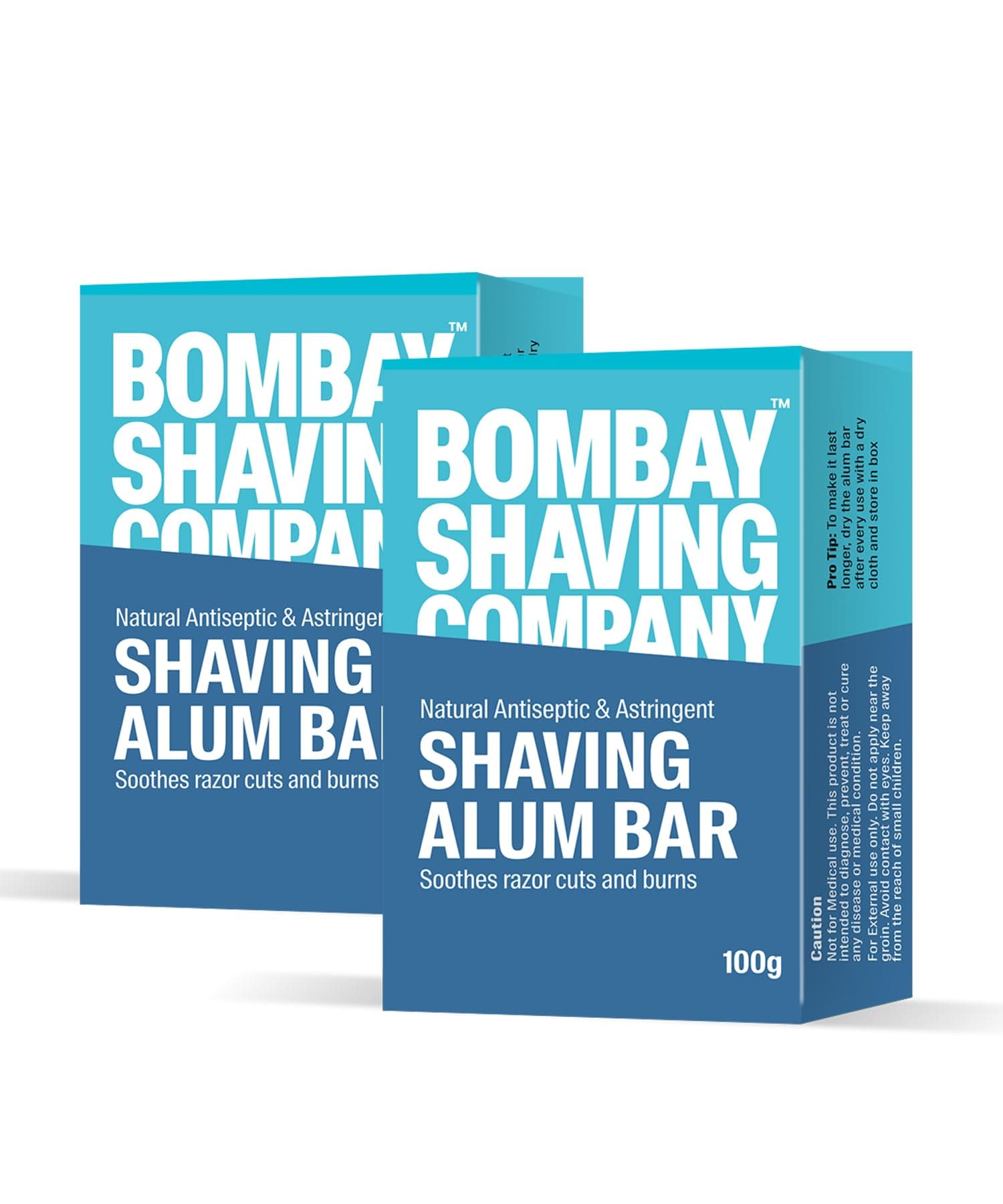 Bombay Shaving Company Shaving Alum Bar - 100g || Pack of 2 || For Men