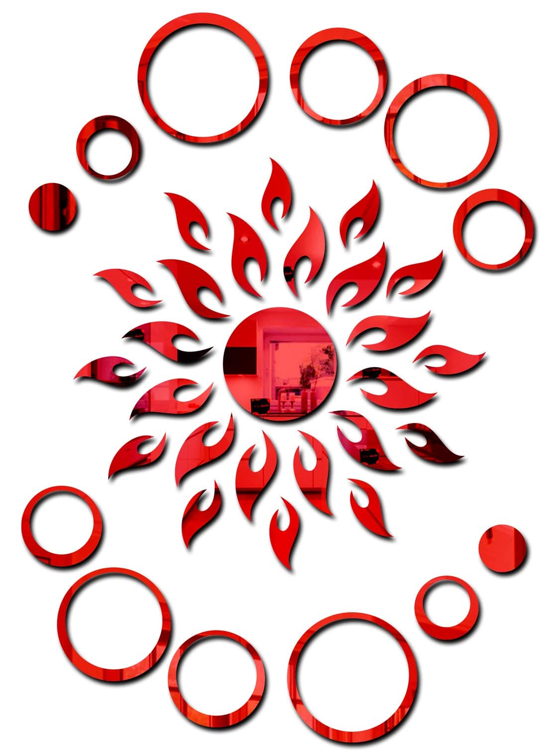 Bikri Kendra - Acrylic Abstract Wall Sticker- Red