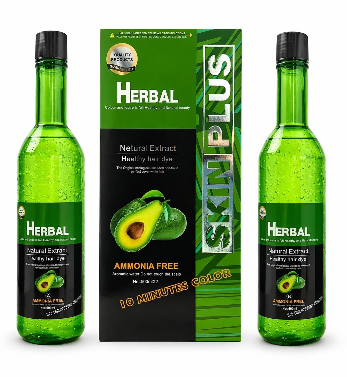 SKINPLUS HERBAL NATURAL EXTRACT HAIR COLOR AMMONIA FREE, BLACK (1000 ML)