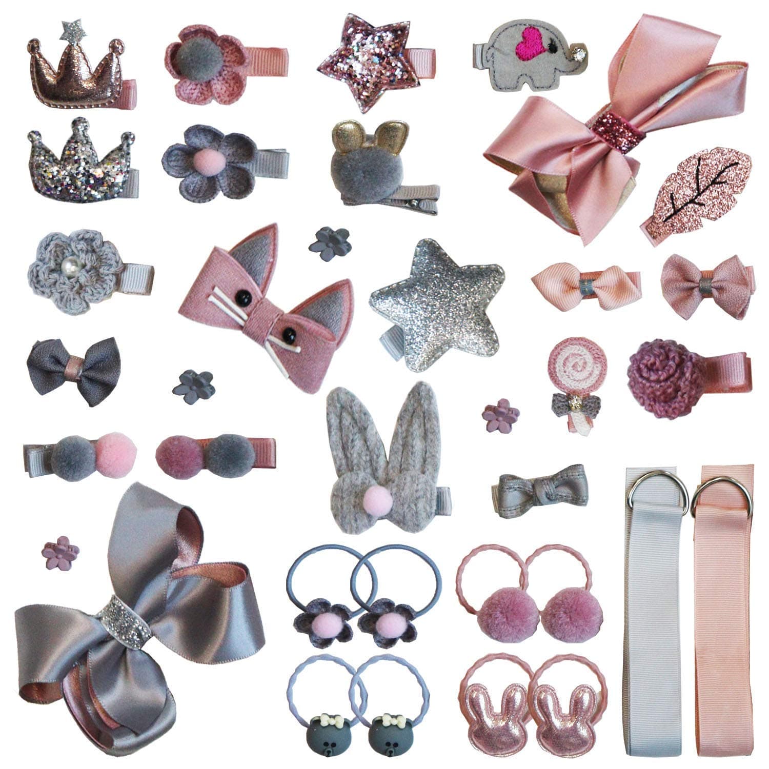 ZEPOLI - 36 Pc Cute Baby Hair Clips & Bows Set Hair Pins Baby Girls, Teens & Toddlers Styles & Multicolor Perfect for Everyday Wear, Parties, Birthdays, School, and Special Occasions