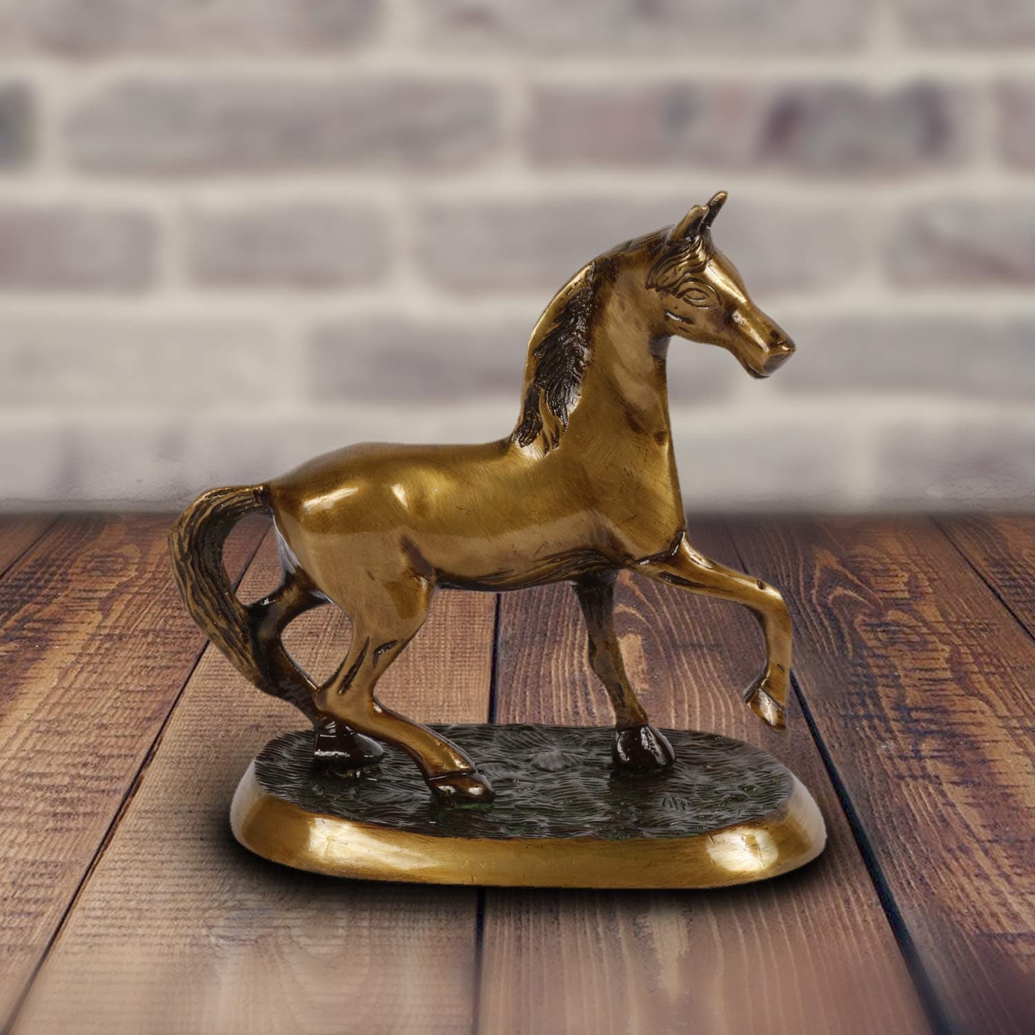 ARTVARKO Running Horse Statue Brass Animal Feng Shui Home Office Decor Showpiece Paper Weight Good Luck for Success and Prosperity.