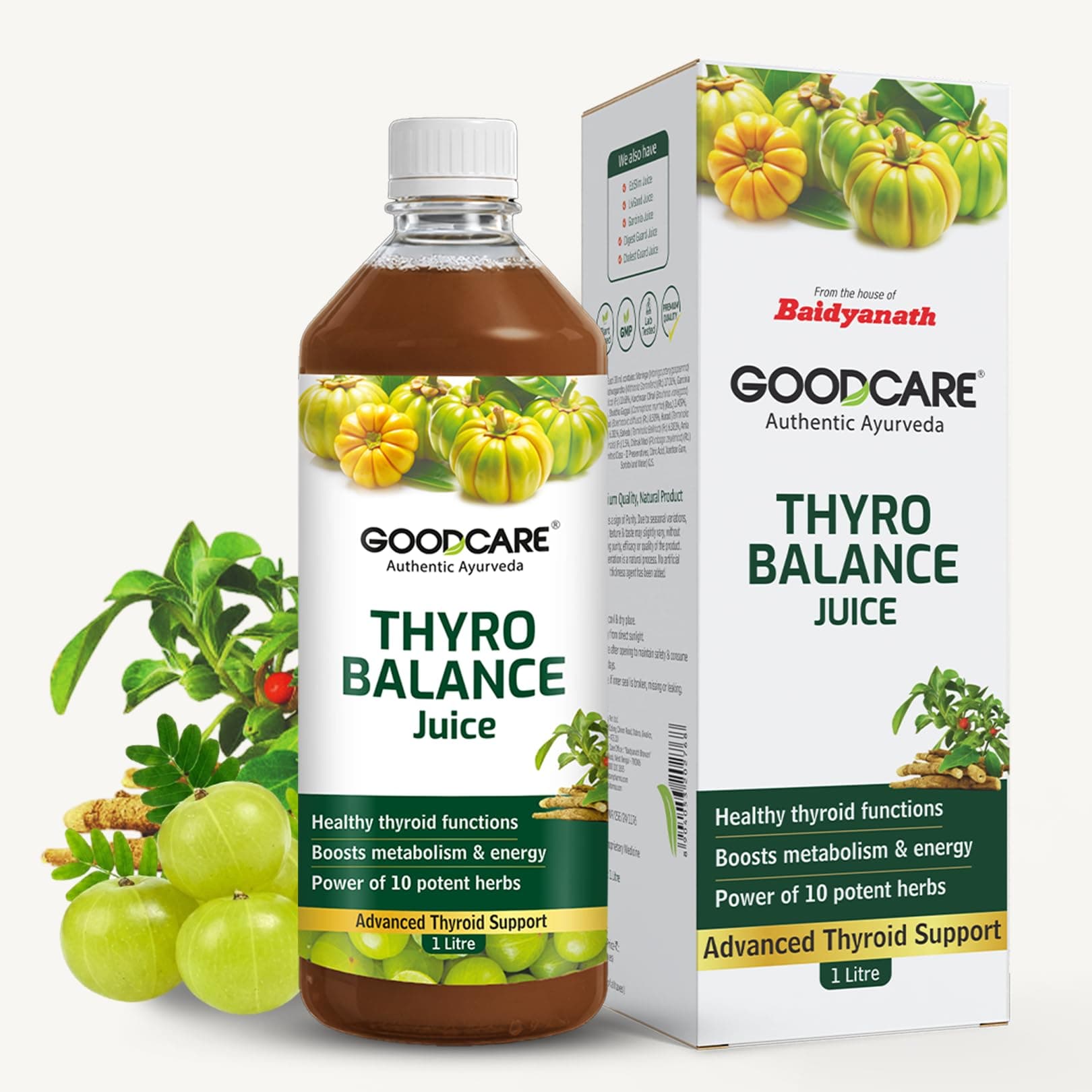 Goodcare Thyro Balance Juice 1000ml by Baidyanath | Ayurvedic Thyroid Support | Boosts Metabolism | Balances Hormones | Detox & Immunity Support