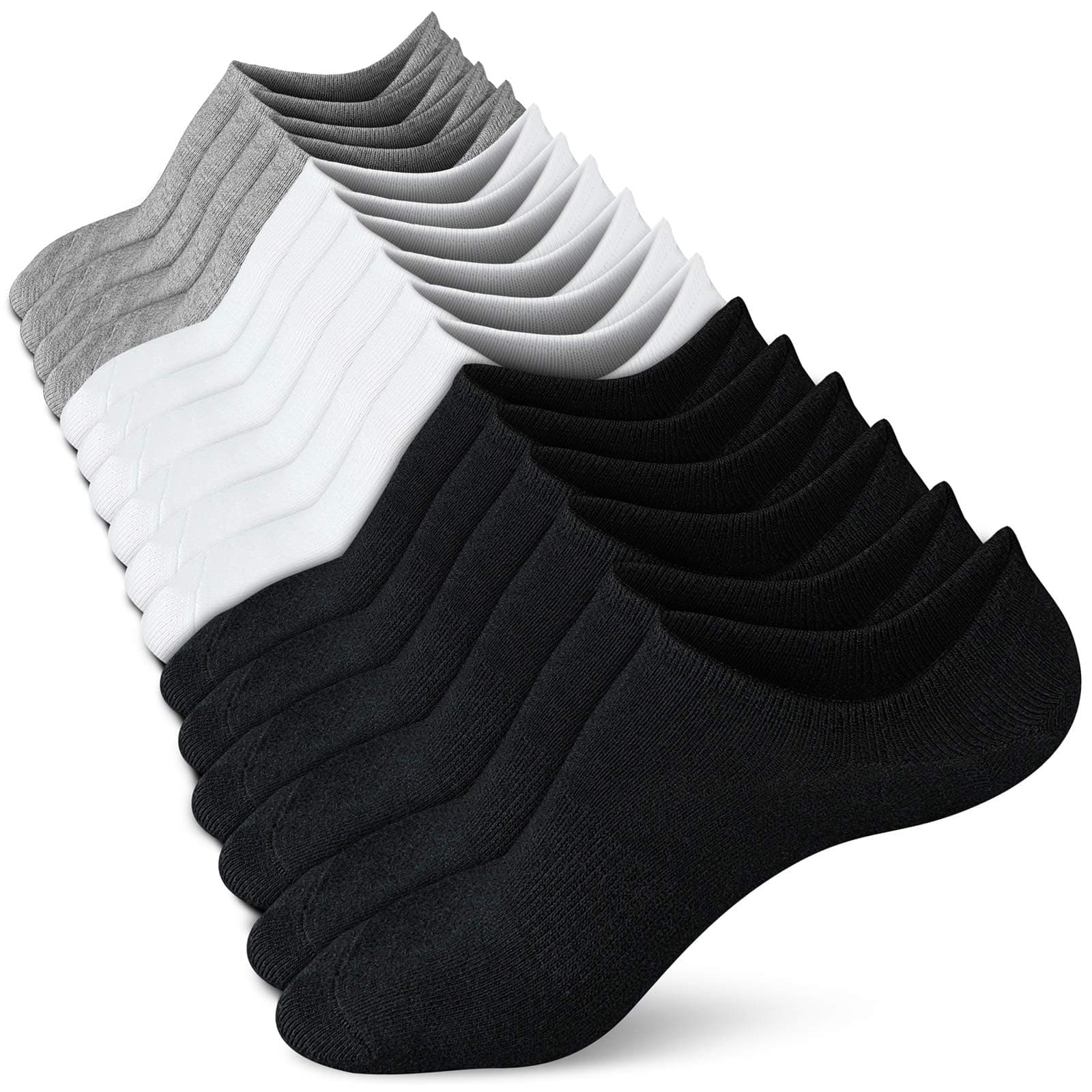 wernies Cotton Low Socks Women No Show Socks Women Short Socks Women Thin Non Slip Invisible Loafer Ankle Low Cut Socks, Assorted