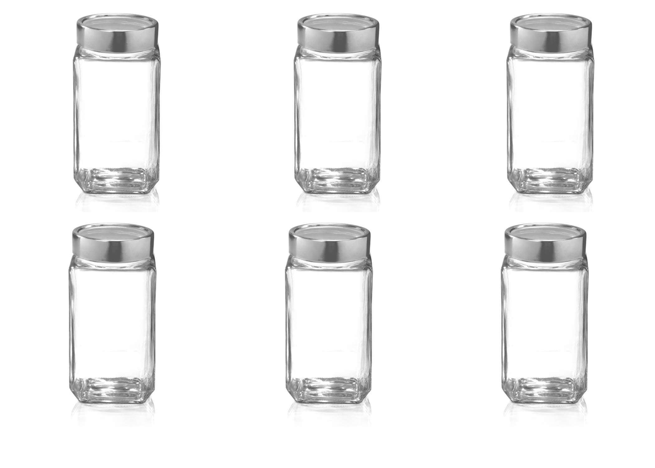 Treo Glass Jar - 1000 ml, 6 Pieces, Clear