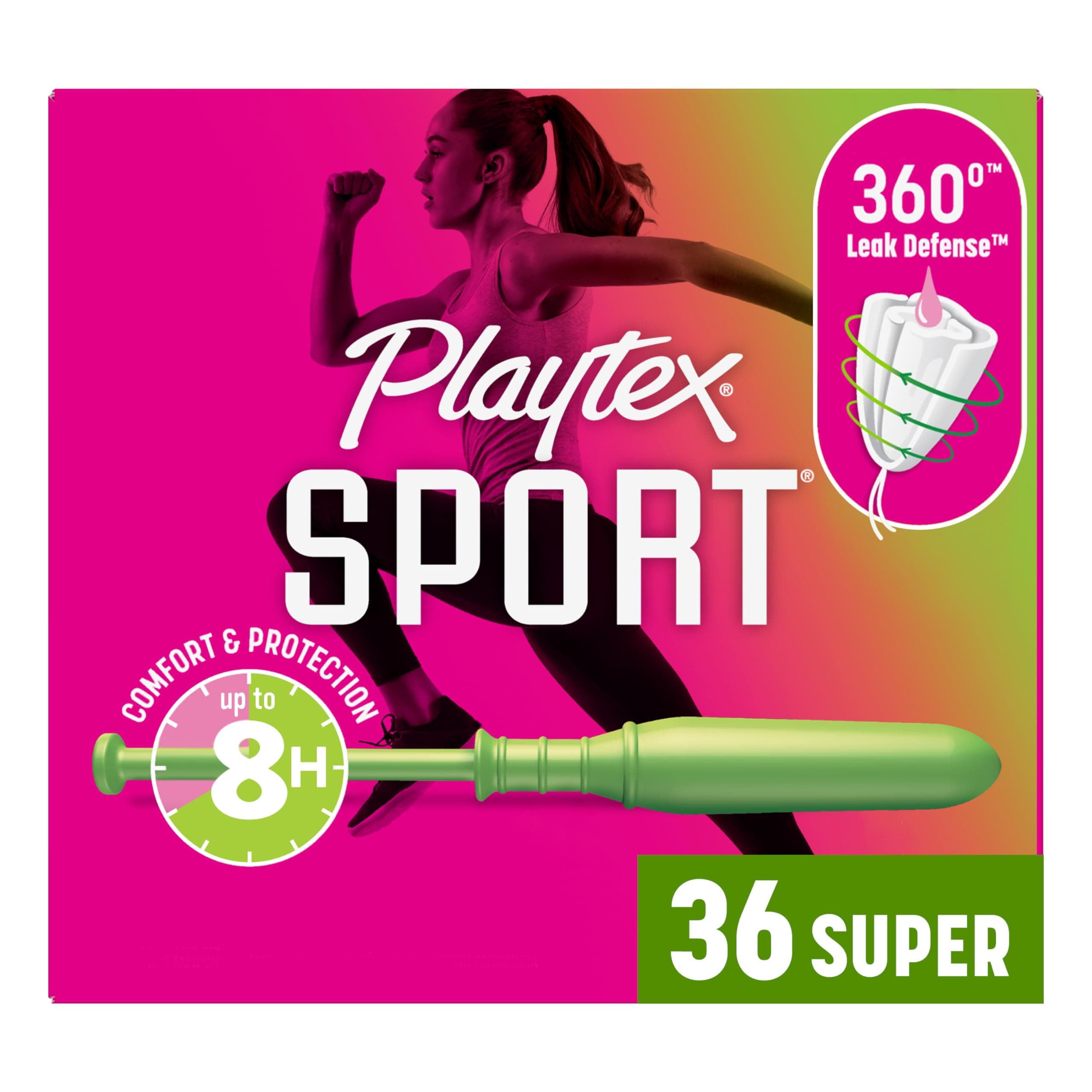 Playtex Sport Tampons with Flex-Fit Technology, Super, Unscented - 36 Count