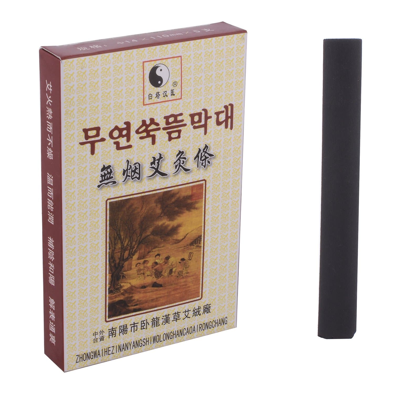 R A PRODUCTS 5pcs box Traditional Smokeless Moxa Stick Roll 14 * 110mm Moxibustion HOTHU Massager (Black)