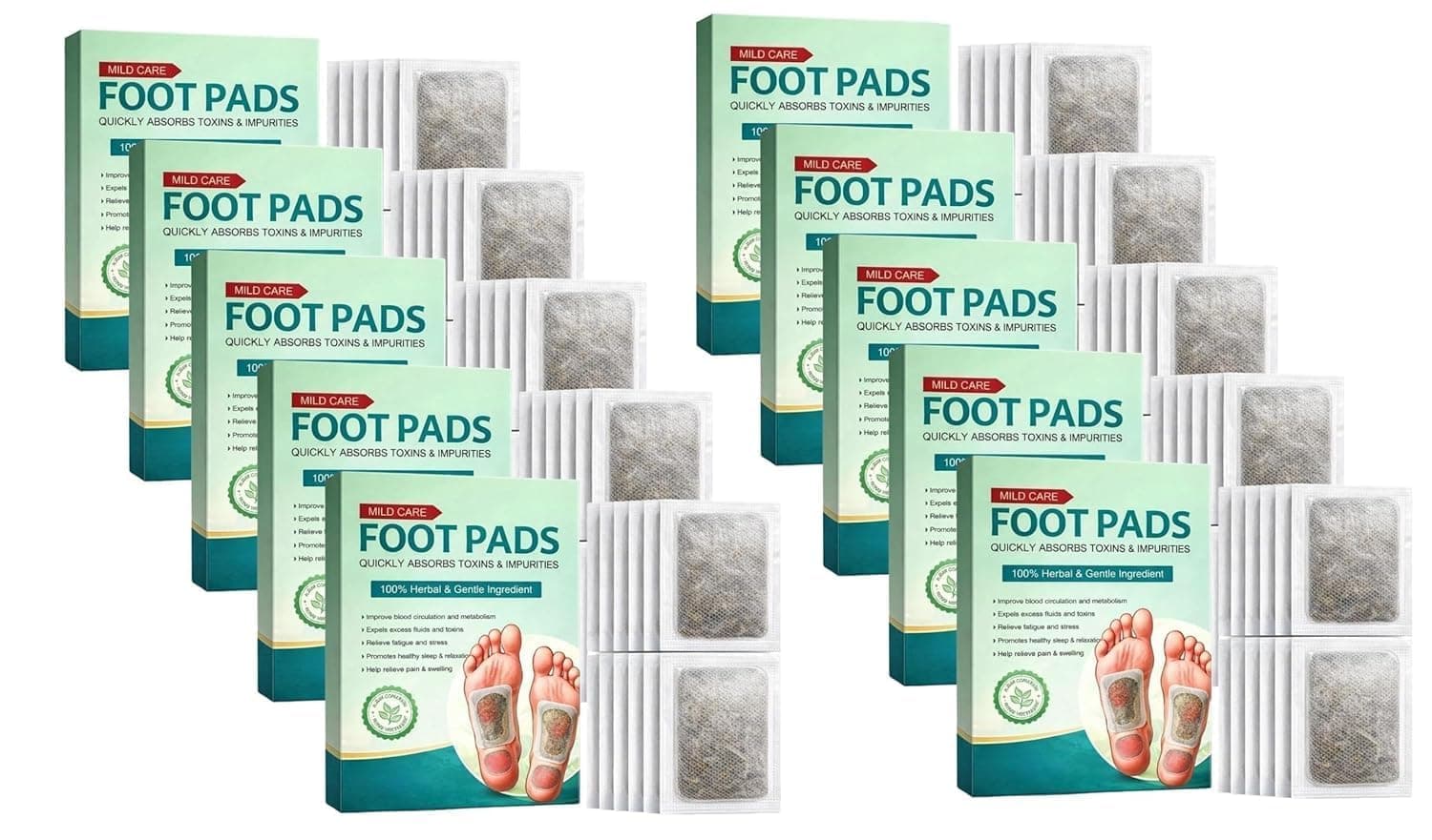 Herbal Detox Foot Patch Pack of 300 | Bamboo Vinegar Foot Pads for Deep Cleansing , Sleep Support, Stress Relief & Foot Comfort | Remove Calluses | Natural Detox Patch Peeling Mask with Acupoint Massage Technology (PACK OF 300)