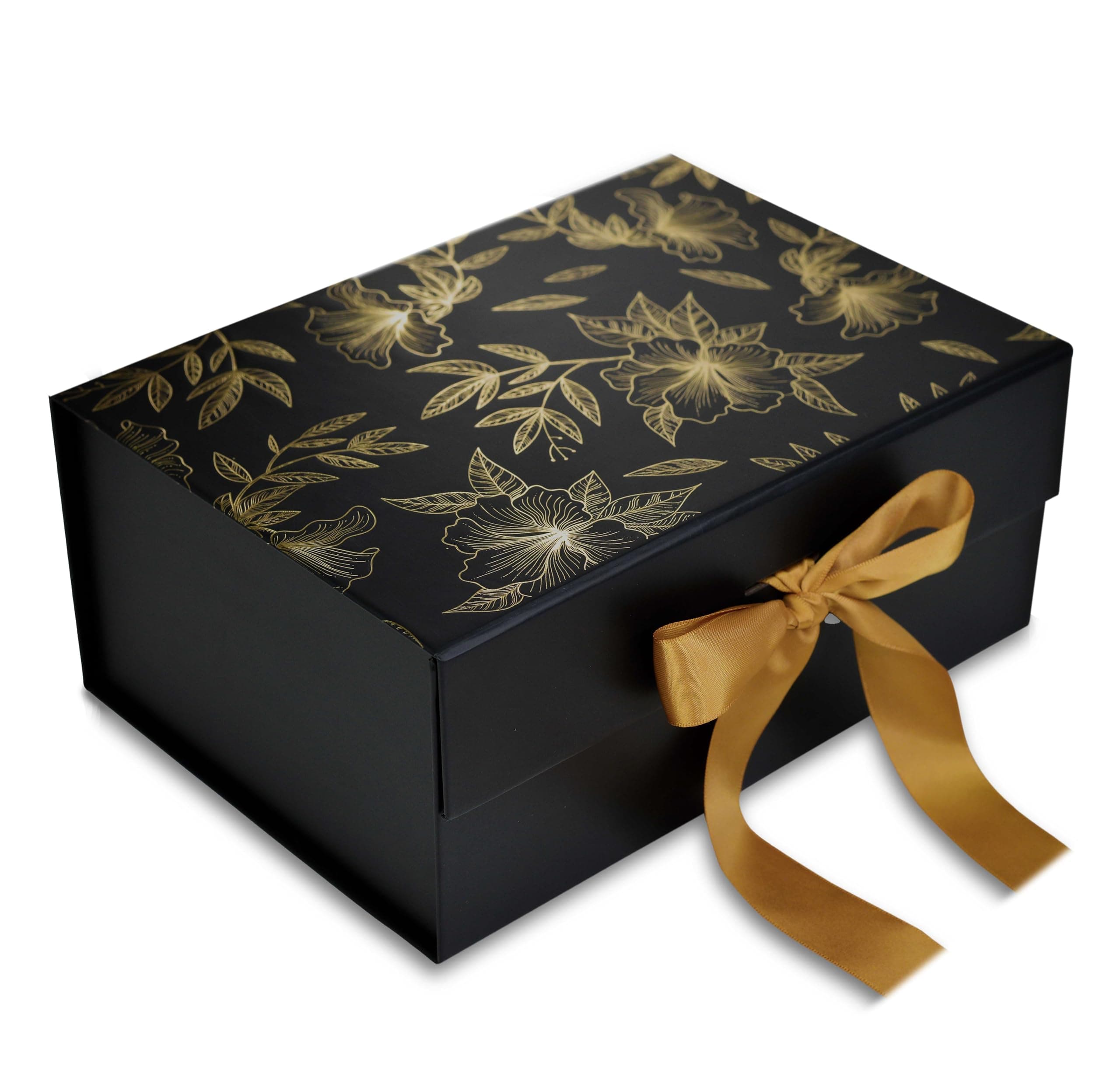 RBS®-Gift Box for Packing (23 x 16 x 10cm) Multipurpose Hamper Box for Gift Empty Holds Upto 5kg Birthday Cardboard Box (1 Pack) Ideal for Return Gift Hamper Box Empty Box for Gift (Small Gold Floral)