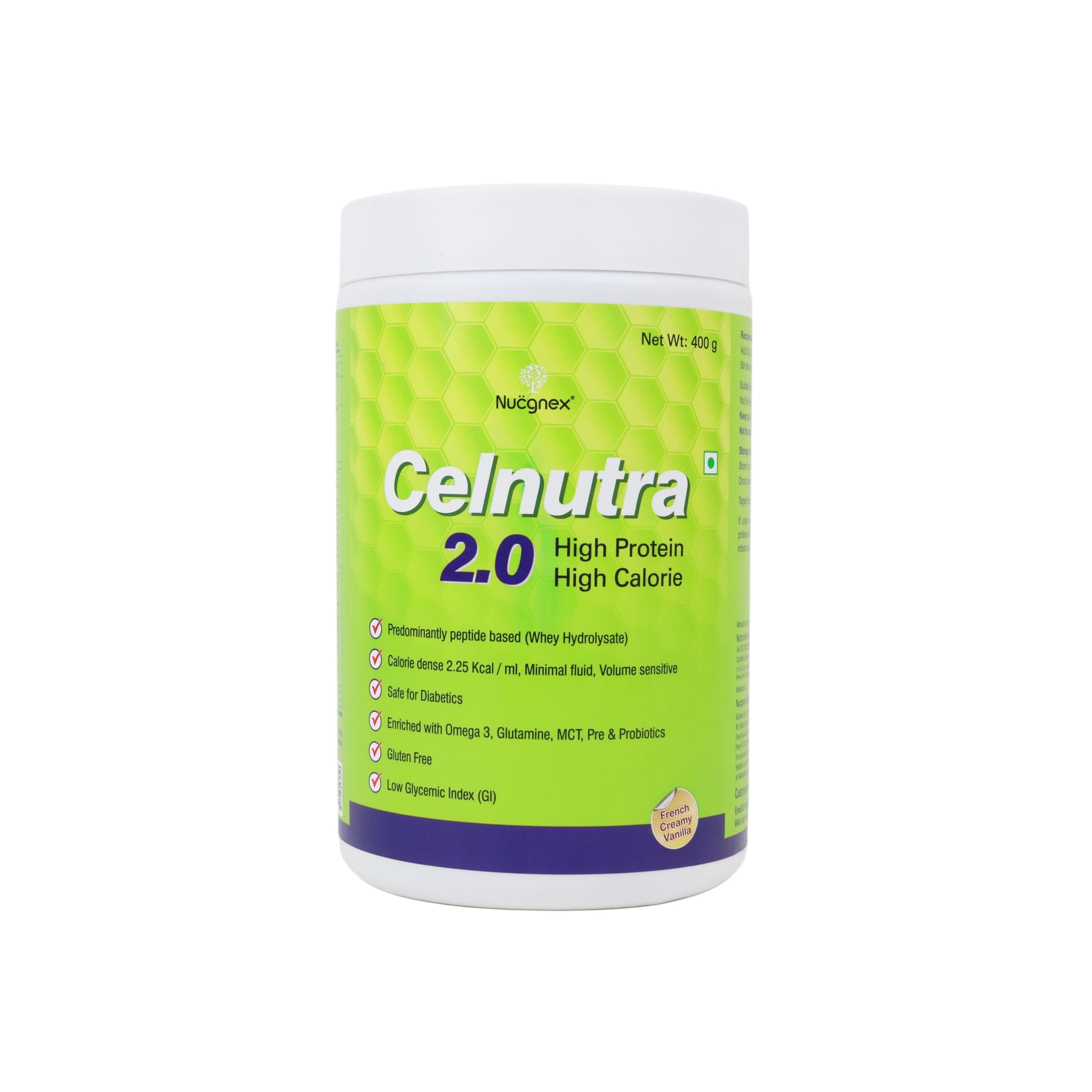 Nucgnex Celnutra 2.0 Advanced Recovery Nutrition Powder | High-Calorie Nutritional Drink for Faster Recovery | High Protein with MCT | With Probiotics | 400g