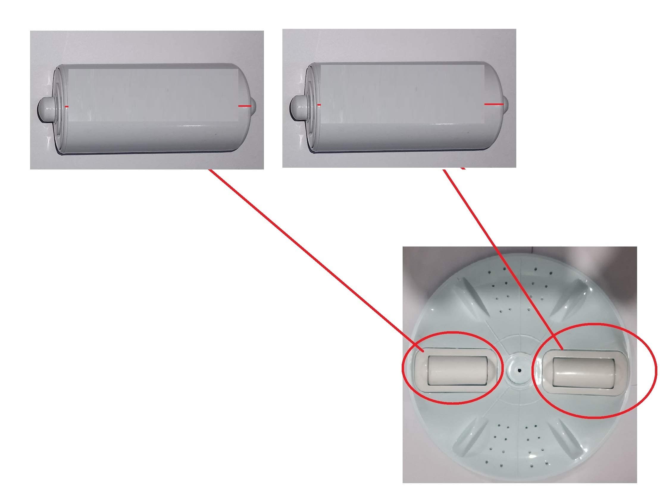 AMAZOR Roller for Samsung Pulsator Top Load Washing Machine (2 pcs Set)