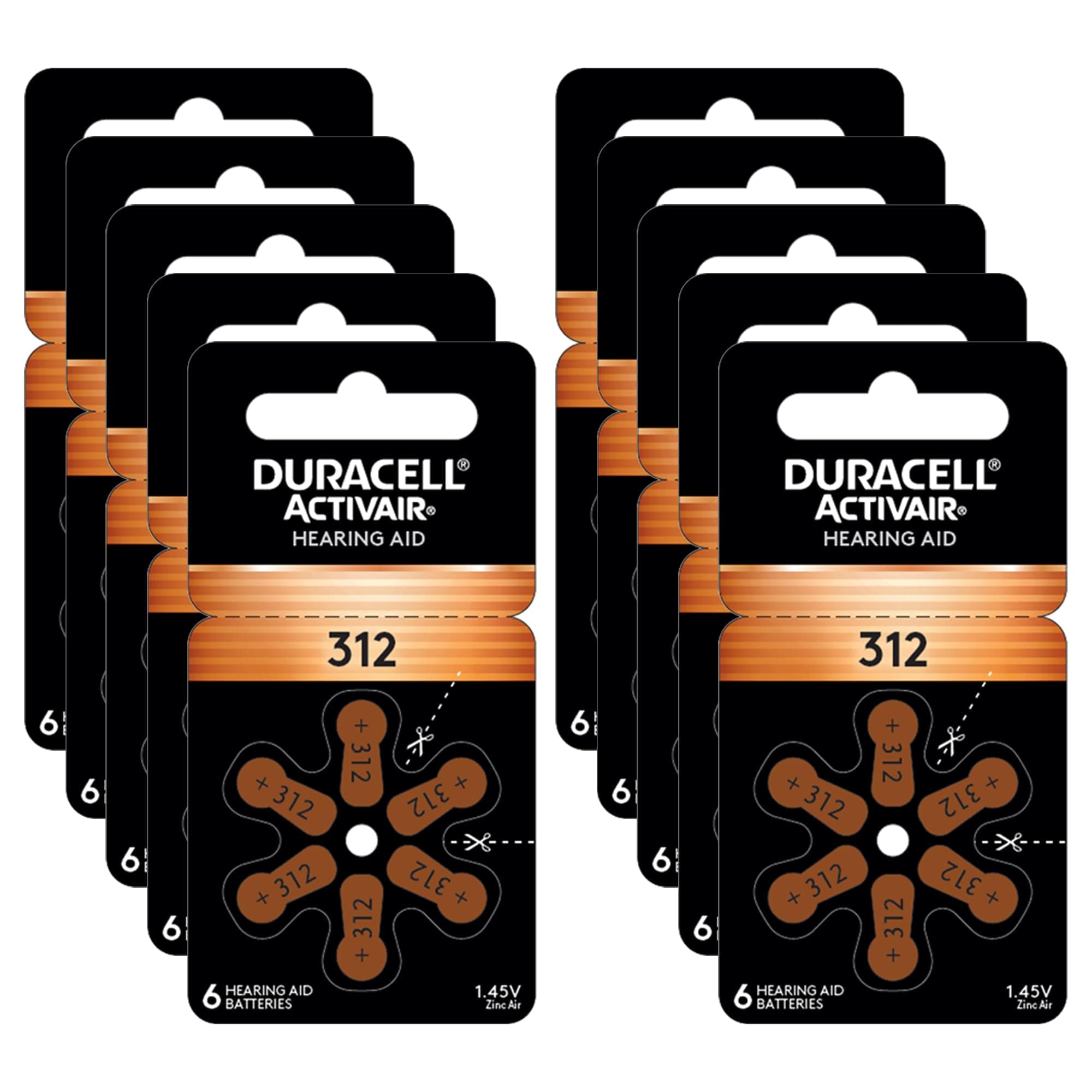 DURACELL ACTIVAIR EASYTAB HEARING AID BATTERY SIZE 312