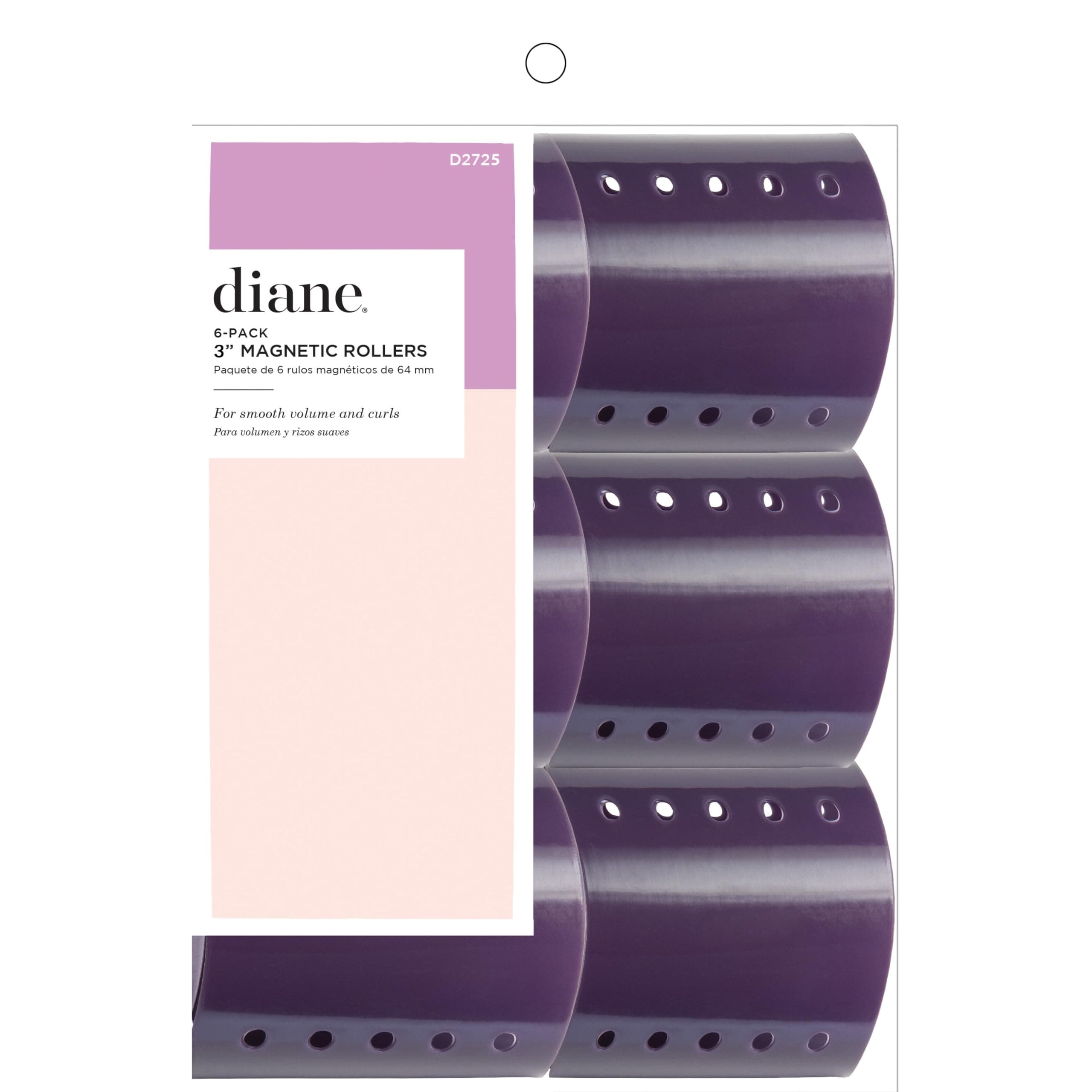 Purple, 3 Inch : Diane Magnetic Roller, Purple, 3 Inch, 6 Count