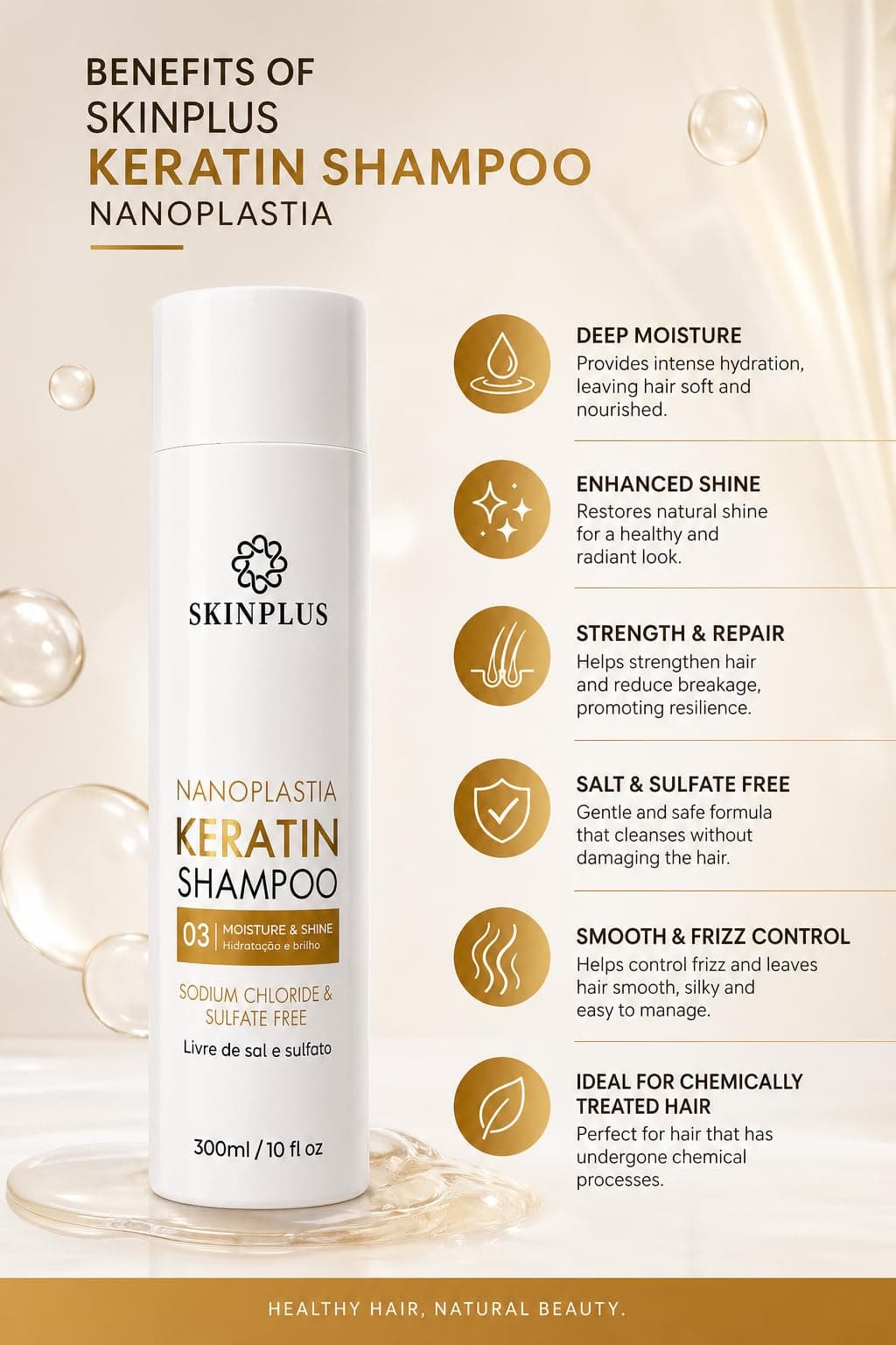 SKINPLUS NANOPLASTIA KERATIN SHAMPOO And CONDITIONER SET 300mlx2
