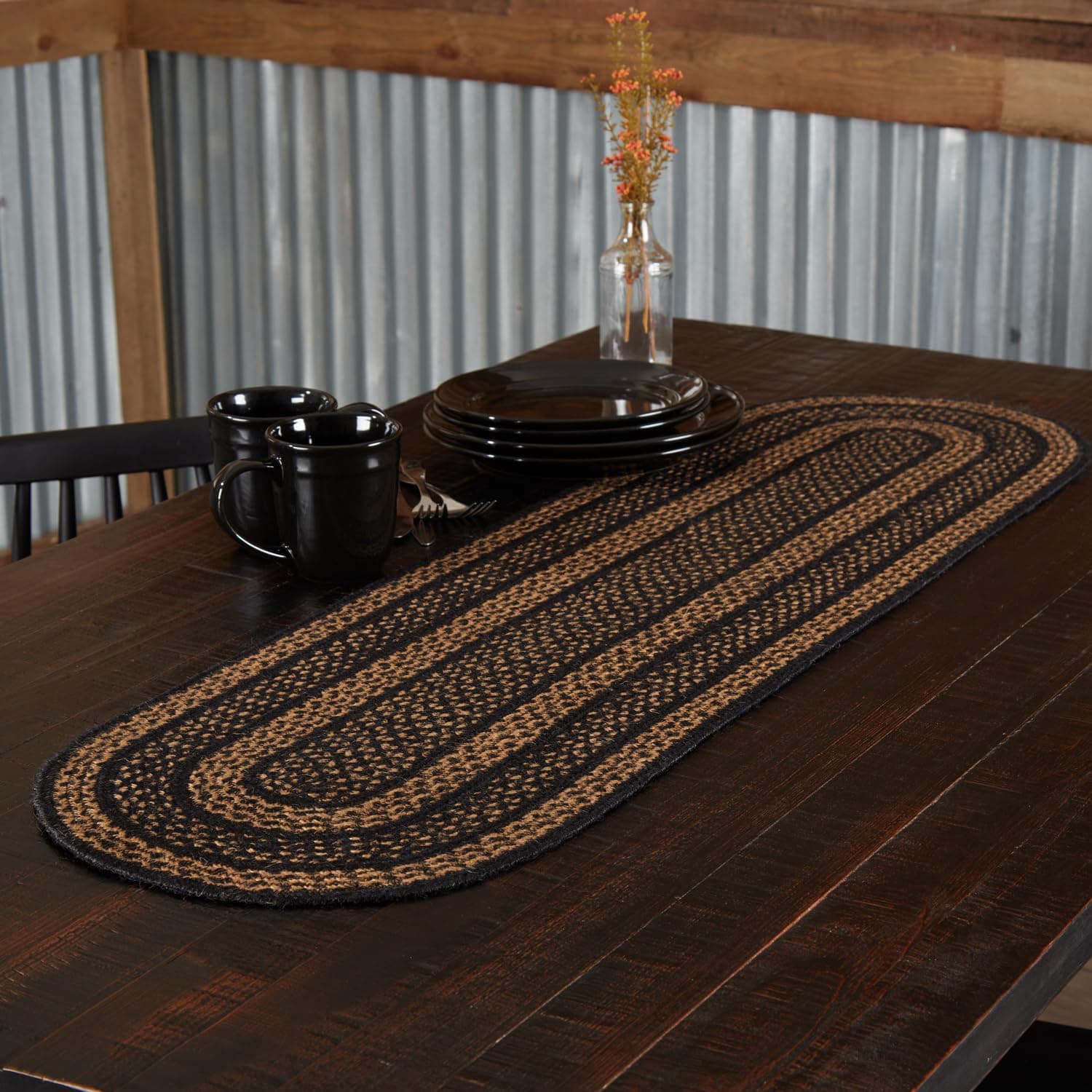 VHC Brands 9818 Farmhouse Jute Runner 13x36