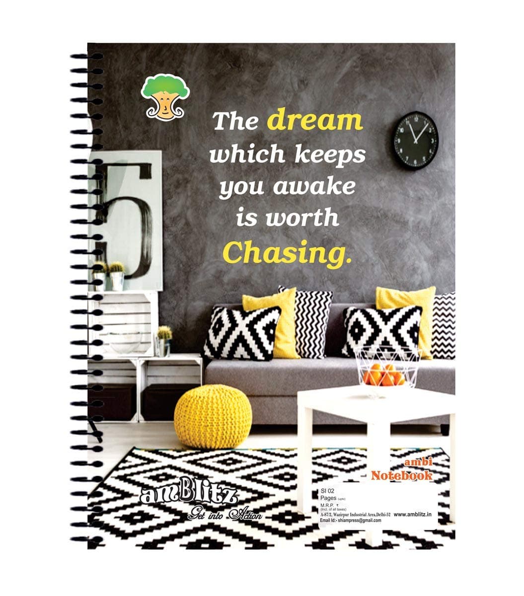 amblitz Mega Spiral Notebook | 600 pages | Unruled Spiral | A4 Size | 70 GSM Thick Paper | Thick Notebook to Compile lengthy Notes | Competitive Exam Spiral