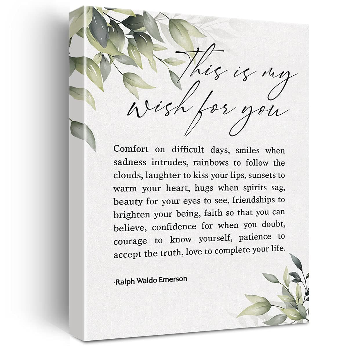 This is My Wish for You Canvas Wall Art Motivational Quote Canvas Print Artwork Positive Literary Canvas Painting Office Home Wall Decor Framed Gift 12x15 Inch