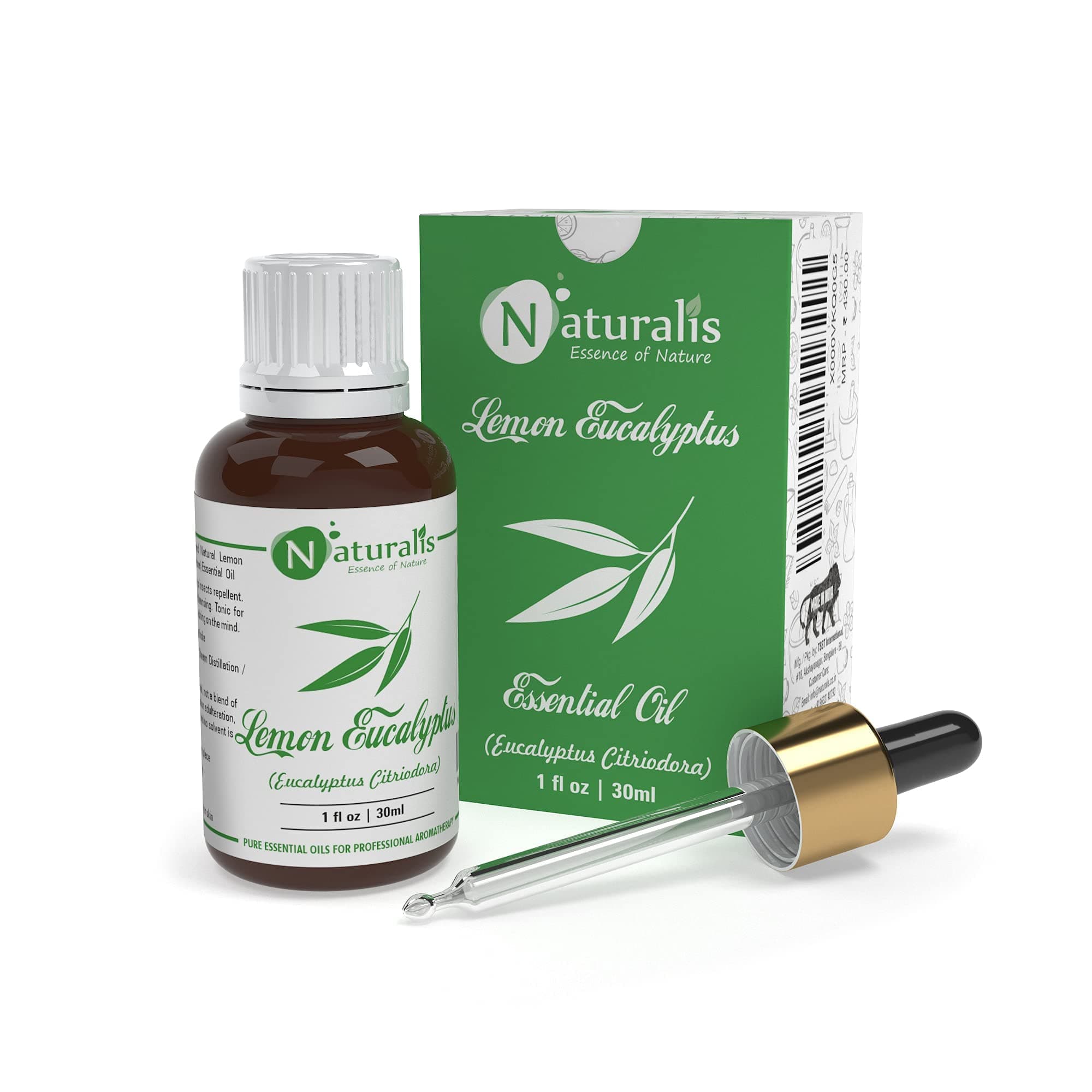 Naturalis Lemon Eucalyptus Oil - Eucalyptus Citriodora Essential Oil for Aromatherapy, Relaxation, Skin Nourishment - Natural & Organic Mosquito Repellent - 30ml