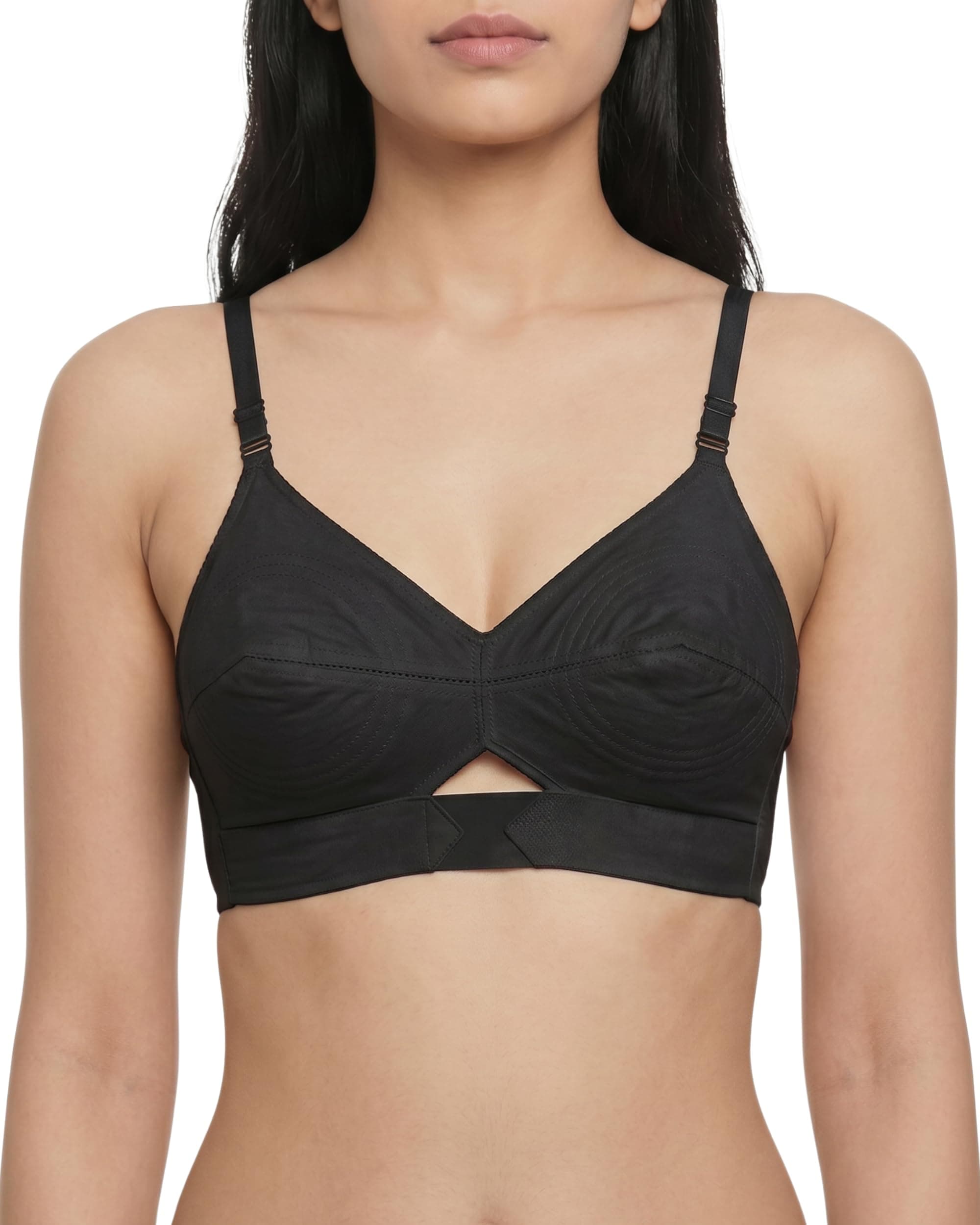 Brida Kavya Xtra Soft Cotton Round Stitch Bra for Women | Full Coverage | Non-Padded | Wireless | Double Layer Support | Heavy Bust | Combo Pack | Colours May Vary (Black,44,C)
