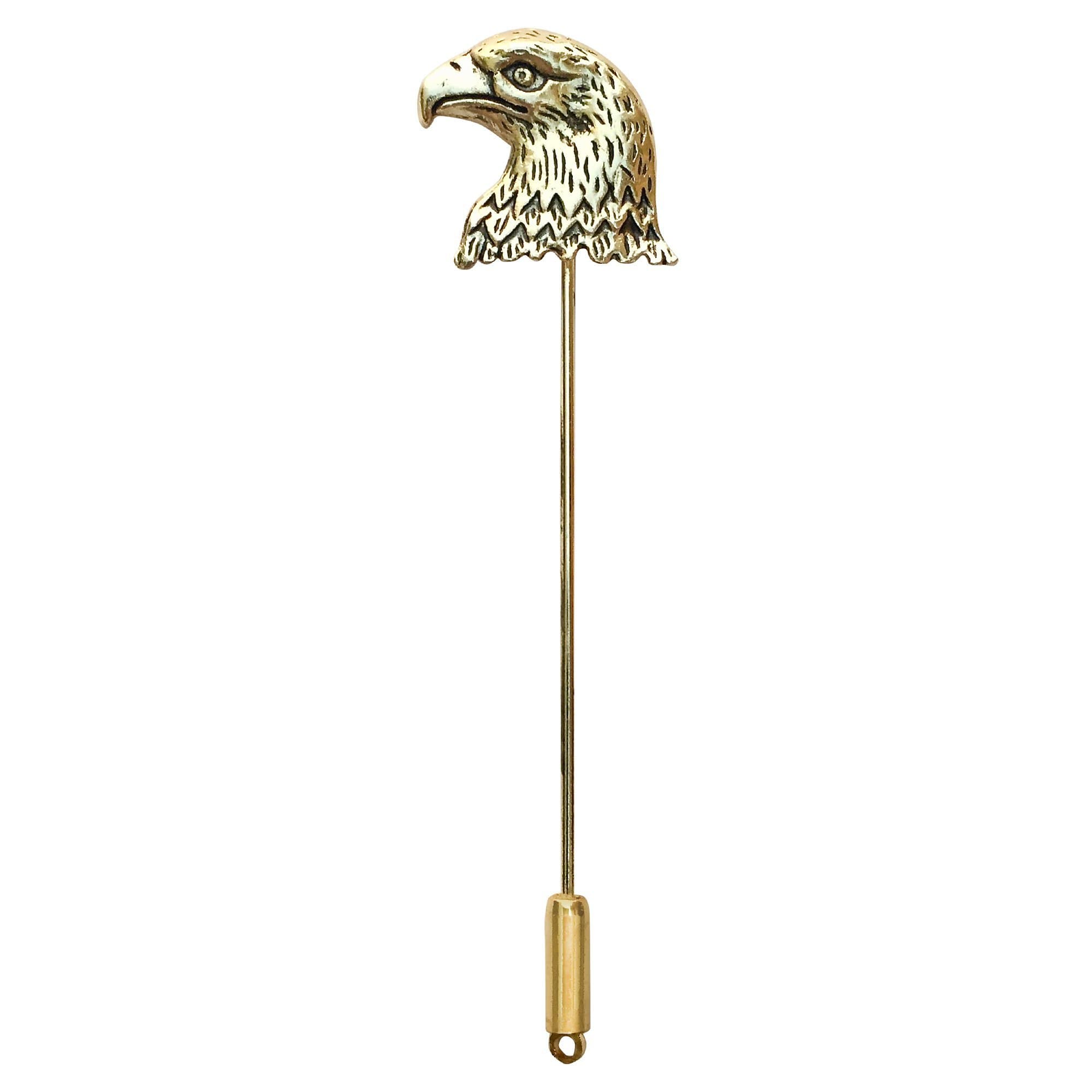 FURE Golden Metal Eagle Head Lapel Pin Brooch for Men and Women