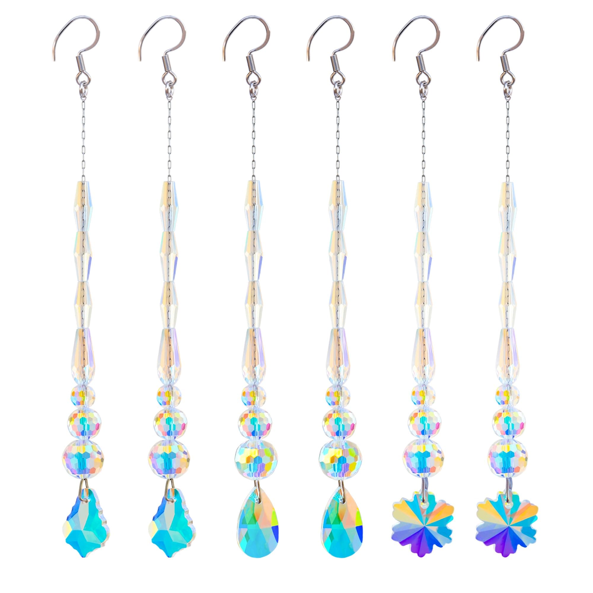Chandelier Crystal Ornaments Hanging Crystal Pendant Beads Garland for Christmas, Home Decoration -6Pcs