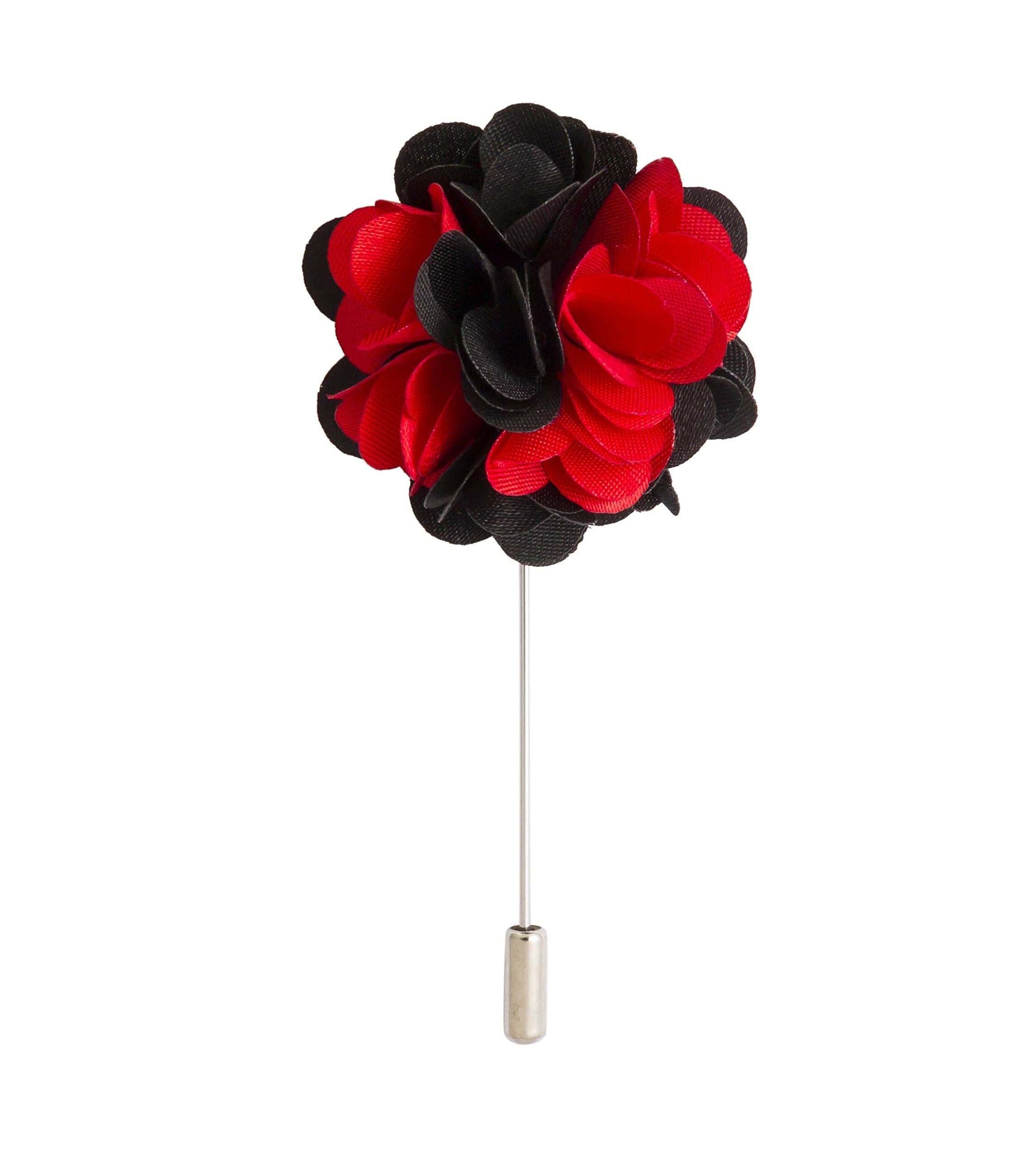 Knighthood Red and Black Flower Bunch Lapel Pin Suit Collar Accessories Brooch for Men